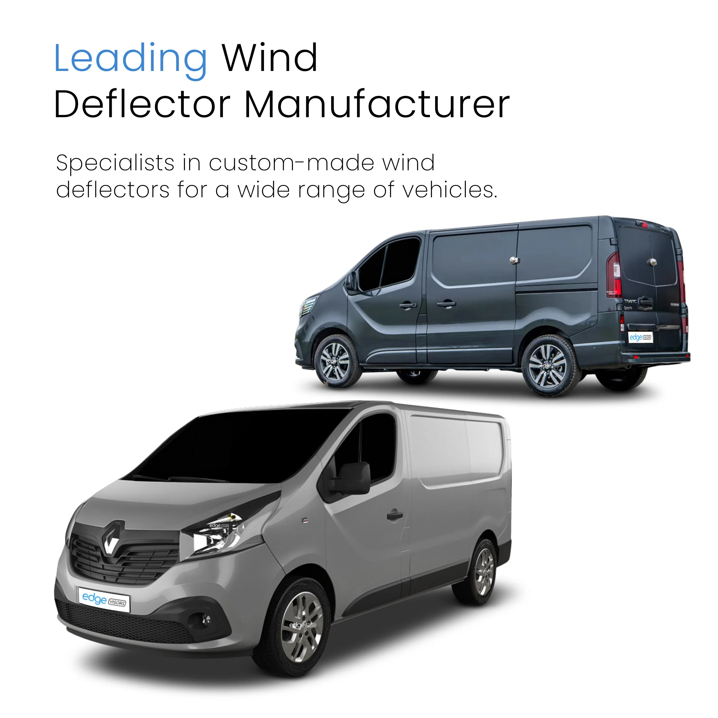 Renault Trafic MK3 2014-onwards 2 Door VAN Wind Deflectors 2pc - Image 4