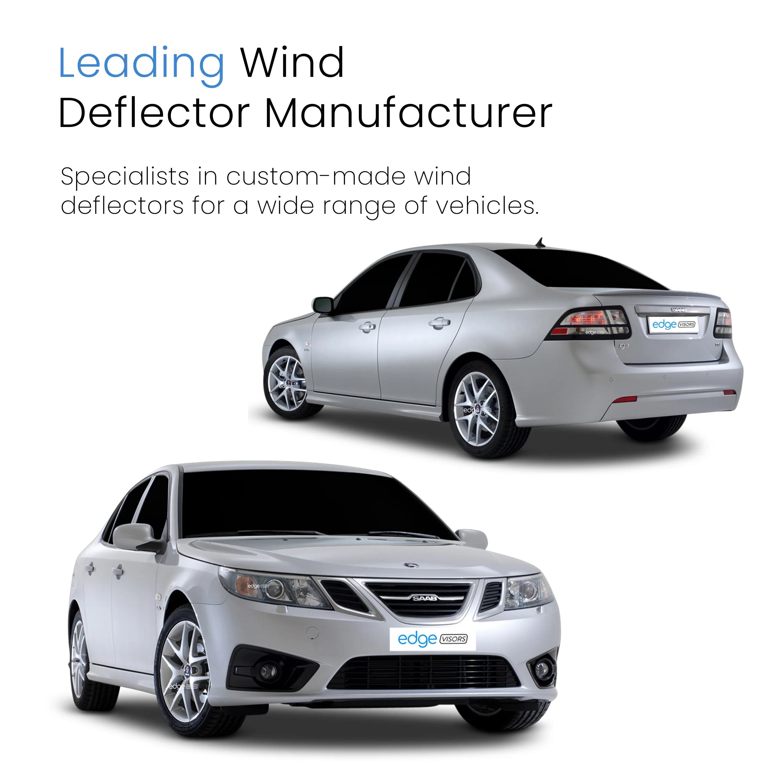 Saab 9-3 2002-2016 4 Door Wind Deflectors 4pc - Image 4