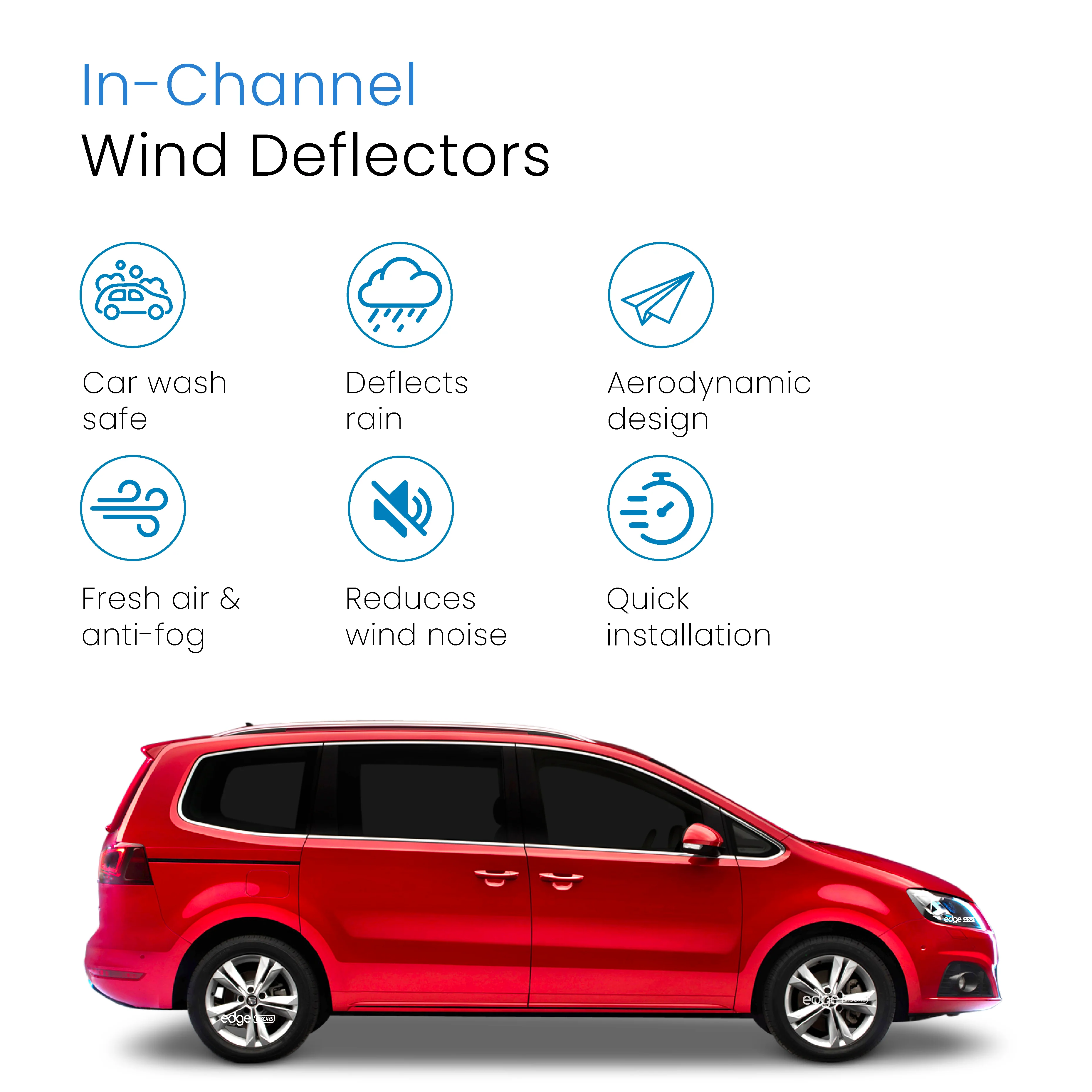 Seat Alhambra MK2 2010-onwards 5 Door MPV Wind Deflectors 4pc - Image 3