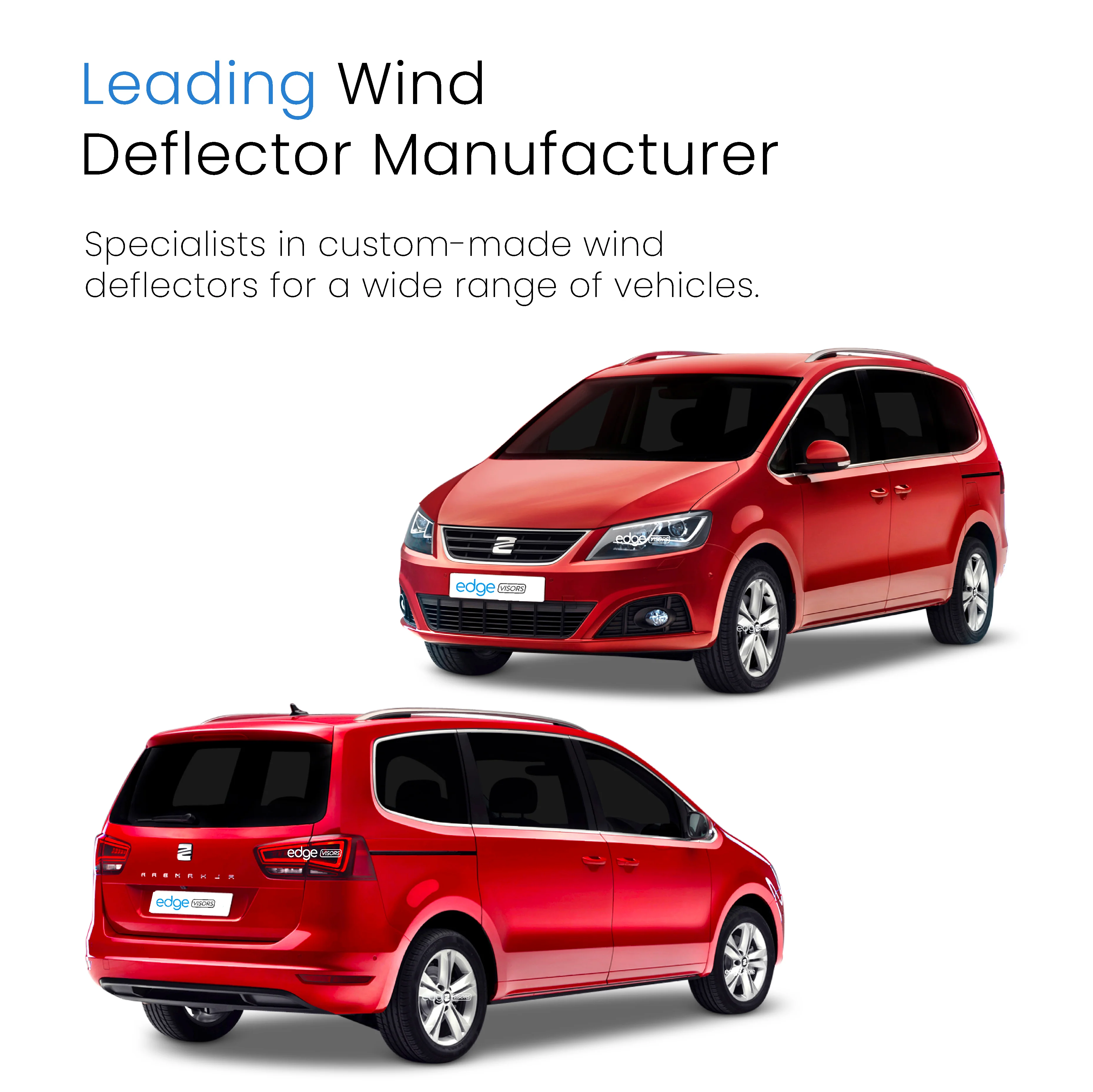 Seat Alhambra MK2 2010-onwards 5 Door MPV Wind Deflectors 4pc - Image 4