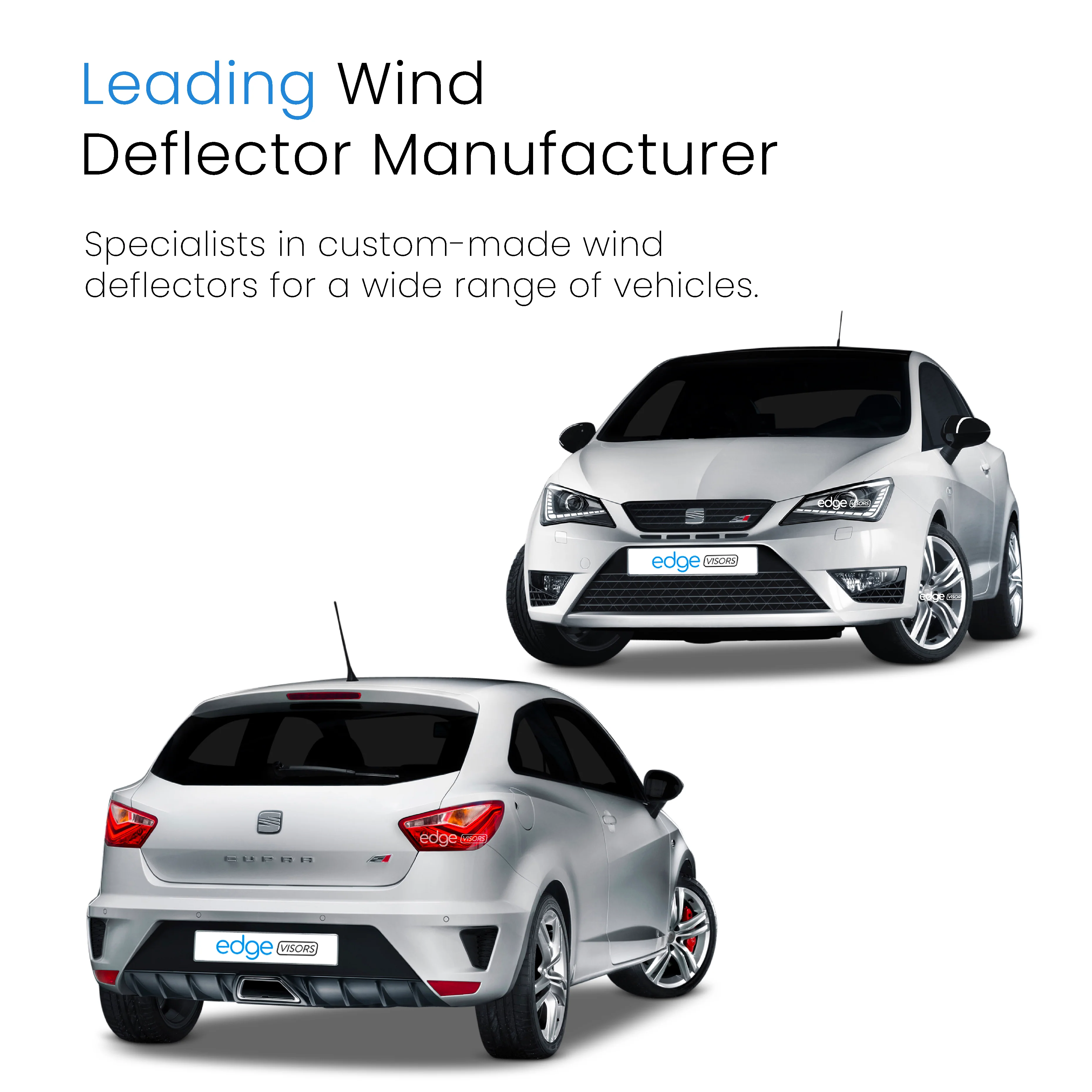 Seat Ibiza MK4 2008-2017 3 Door Coupe Wind Deflectors 2pc - Image 4