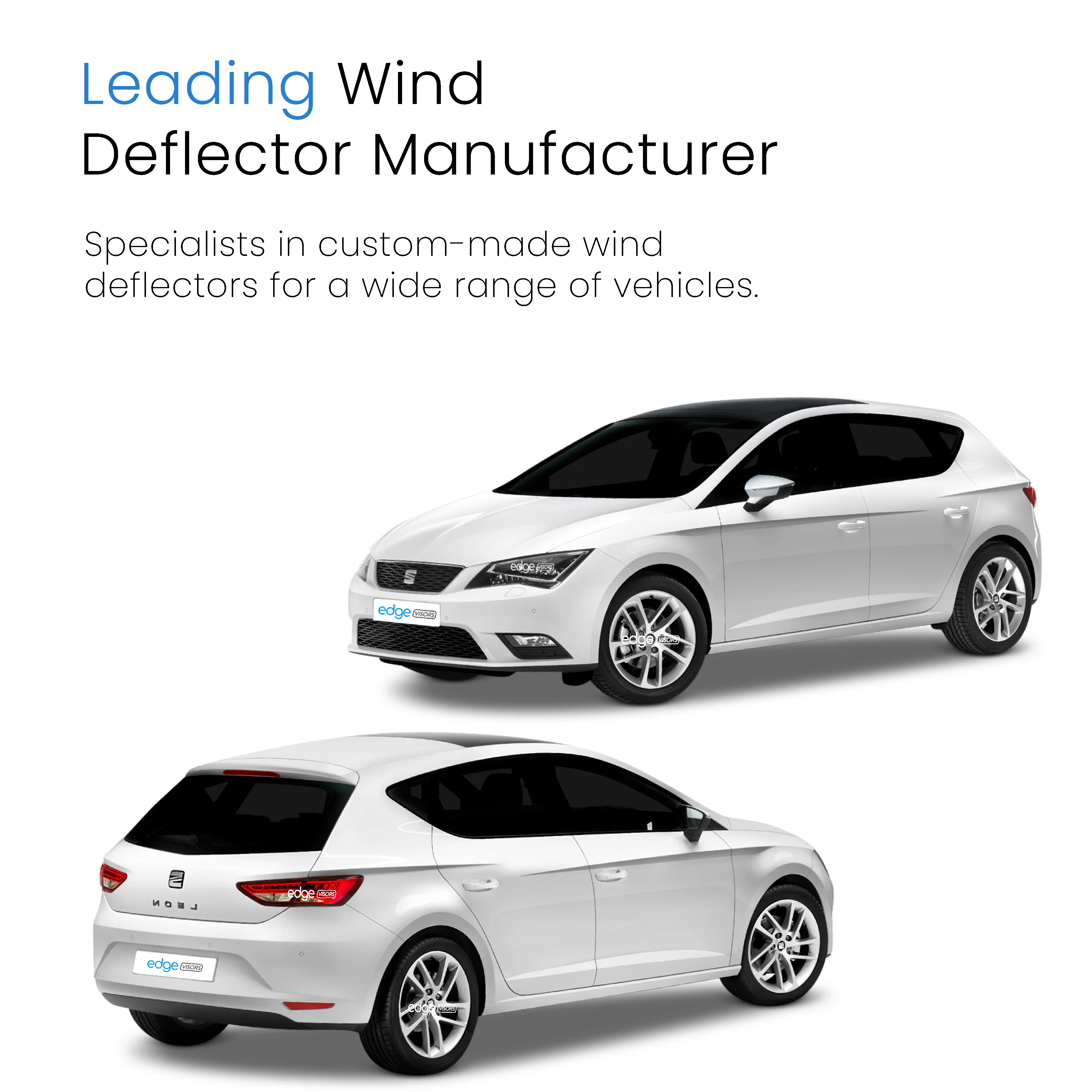 Seat Leon / Leon Cupra MK3 2013-2020 5 Door Hatchback Wind Deflectors 4pc - Image 4