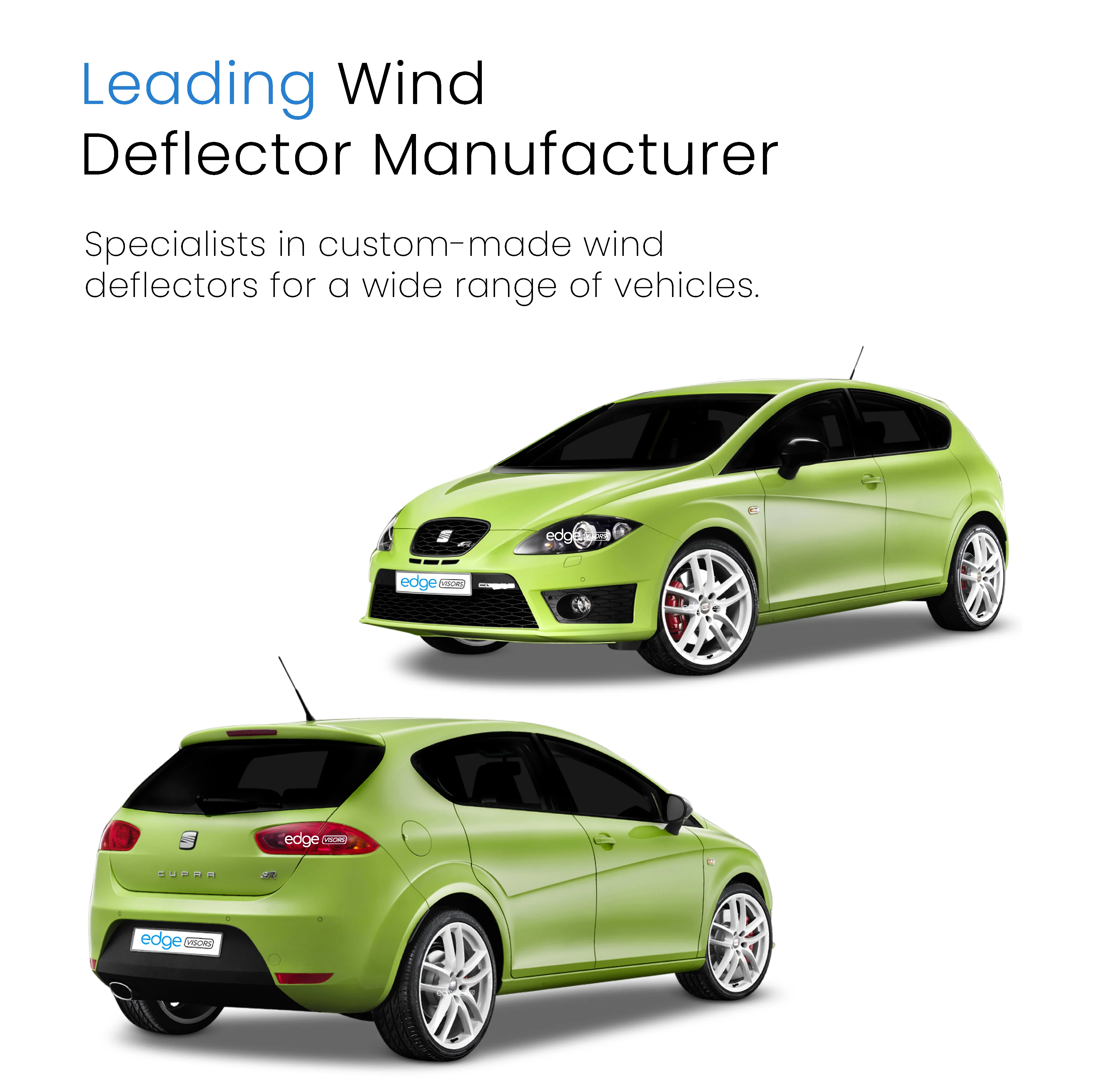 Seat Leon MK2 1P 2006-2012 5 Door Hatchback Wind Deflectors 4pc - Image 4