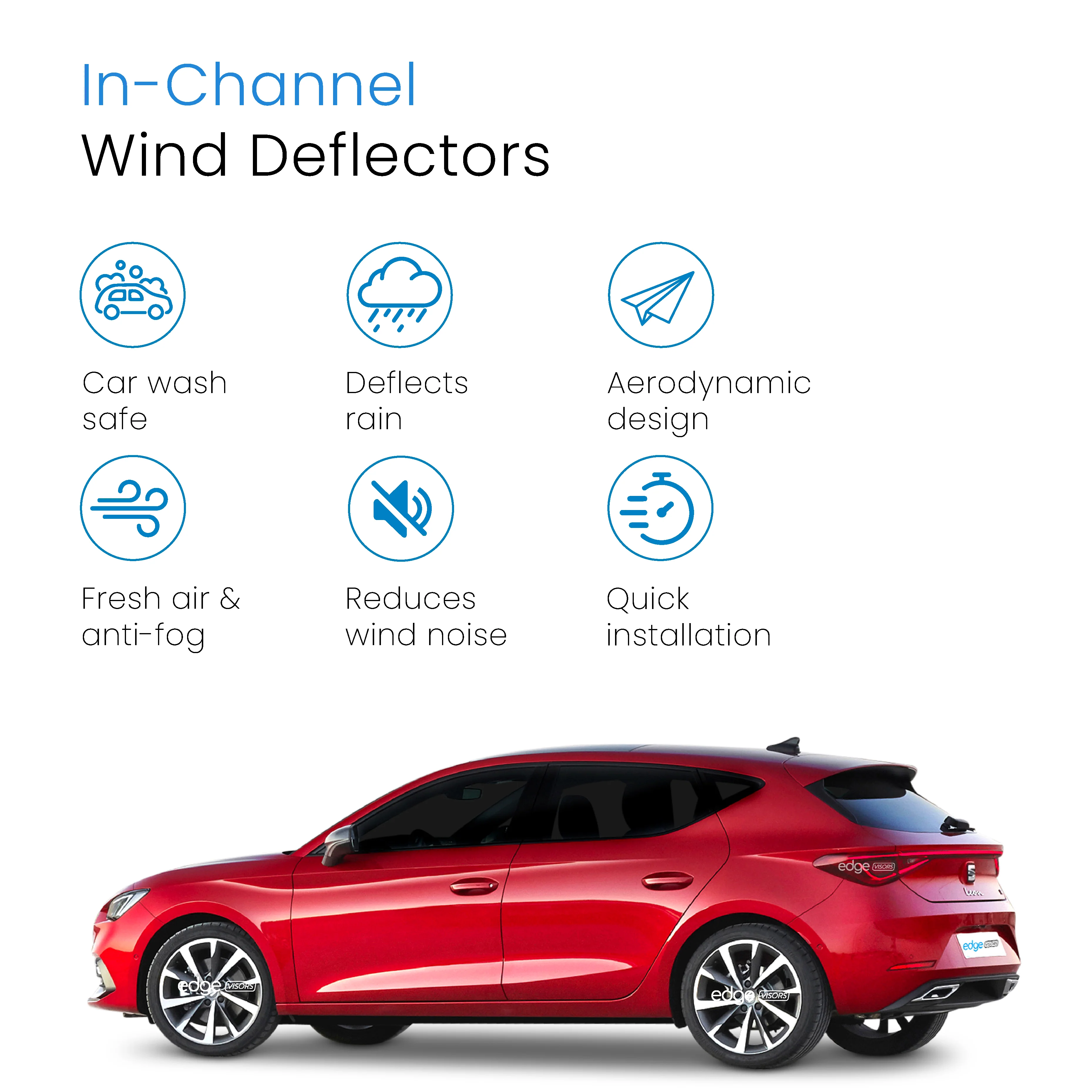 Seat Leon MK4 2020-onwards 5 Door Hatchback Wind Deflectors 4pc - Image 3