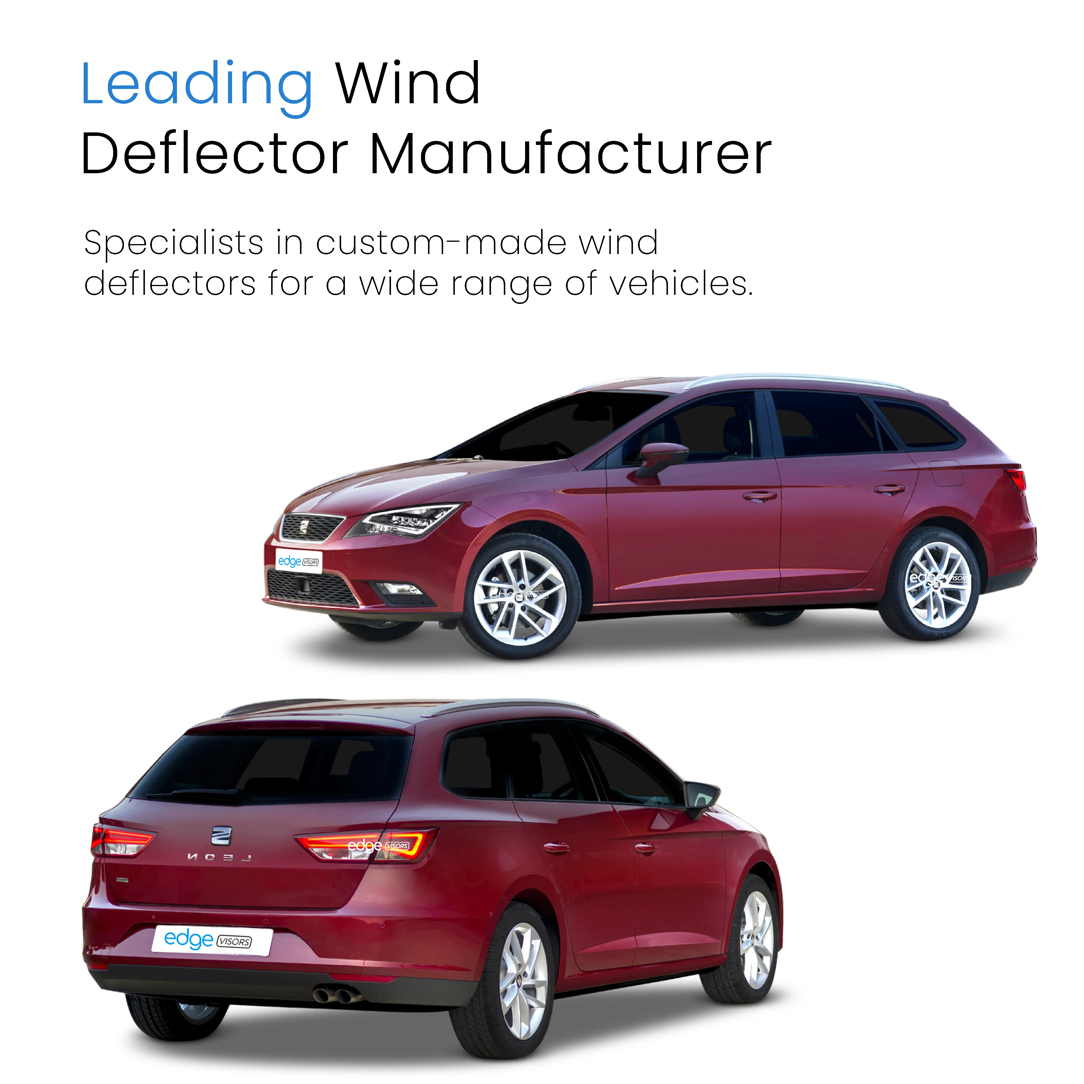 Seat Leon ST / Cupra MK3 2014-2020 5 Door Estate Wind Deflectors 4pc - Image 4