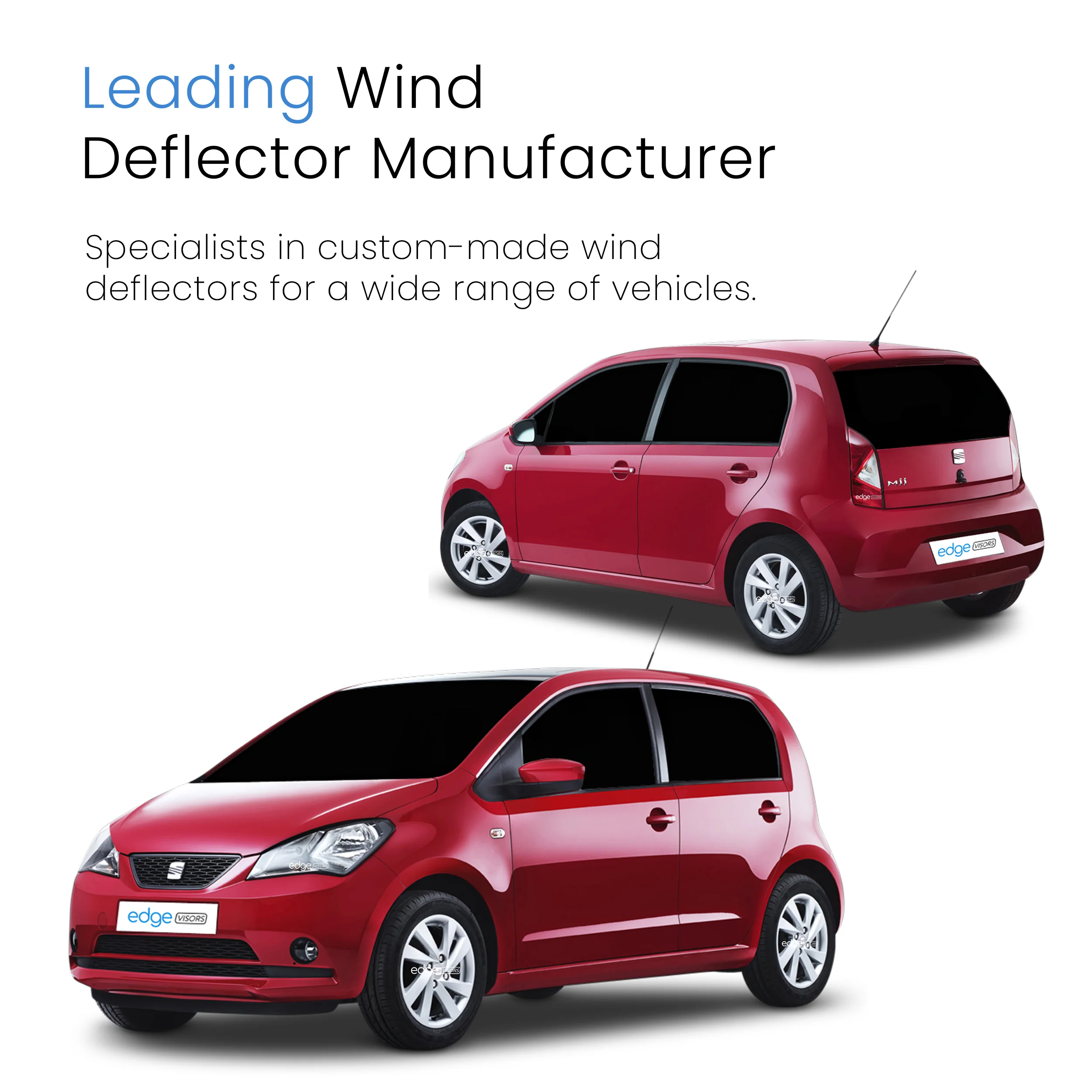 Seat Mii 5D 2012-2021 5 Door Hatchback Wind Deflectors 2pc - Image 4