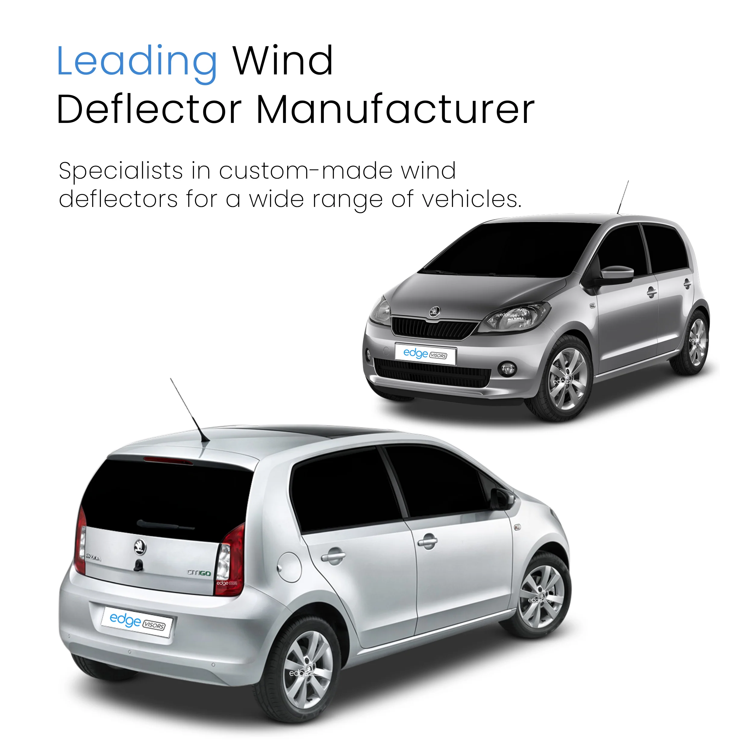 Skoda Citigo 2012-2019 5Doors Hatchback Wind Deflectors 2pc - Image 4