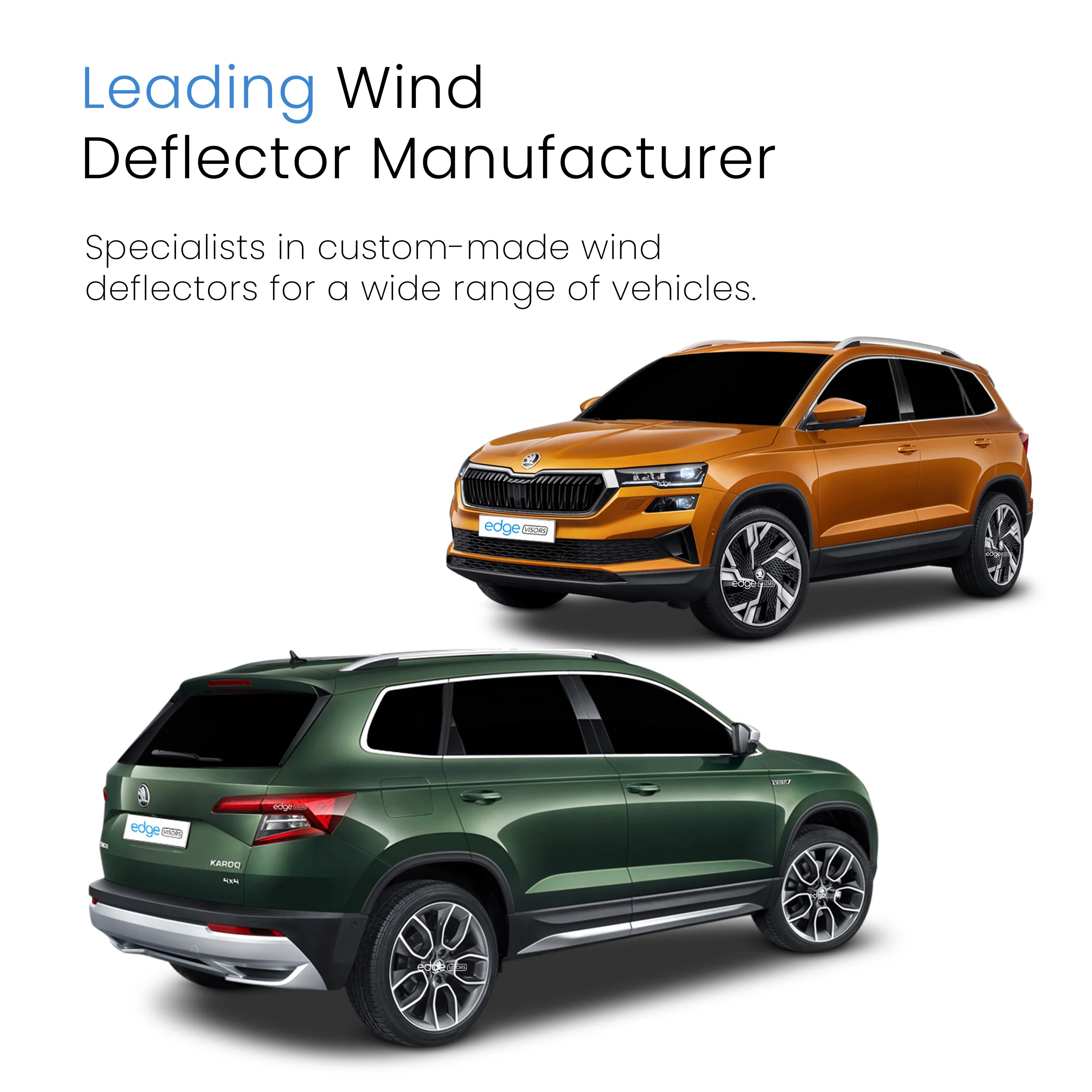 Skoda Karoq MK1 2017-2021 5 Door SUV Wind Deflectors 4pc - Image 4