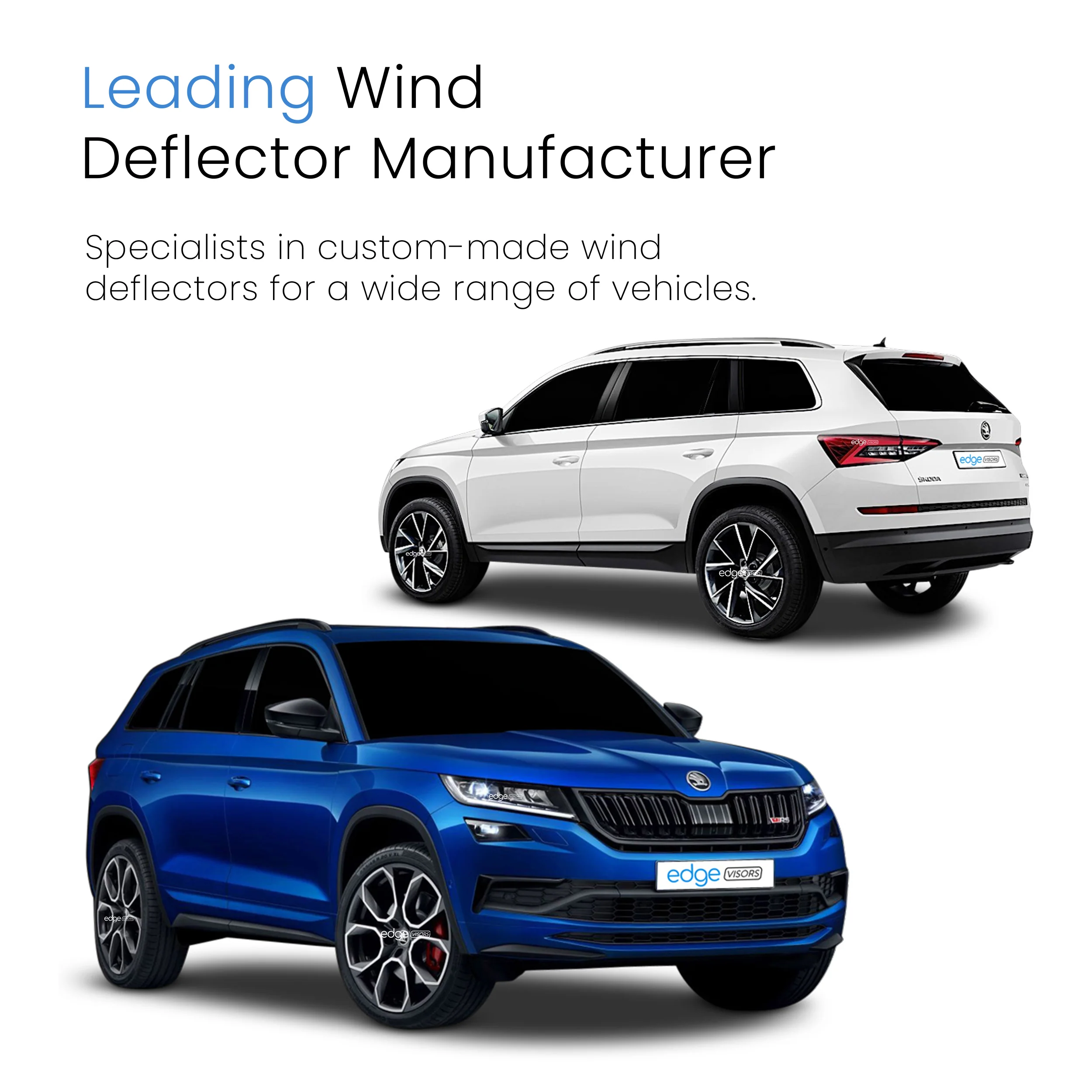 Skoda Kodiaq MK1 2016-2024 5 Door SUV Wind Deflectors 4pc - Image 4