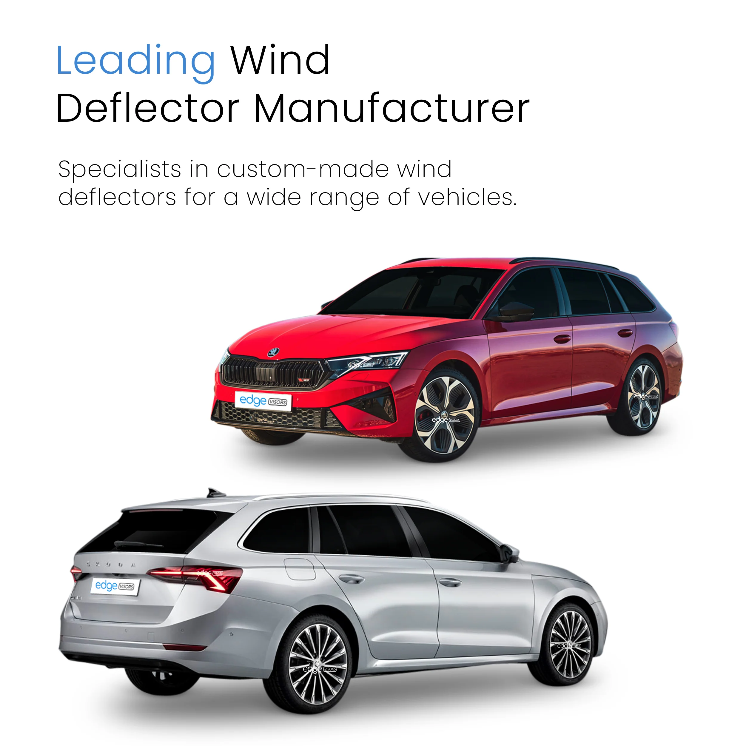 Skoda Octavia MK4 2020-2025 5 Door Estate Wind Deflectors 4pc - Image 4