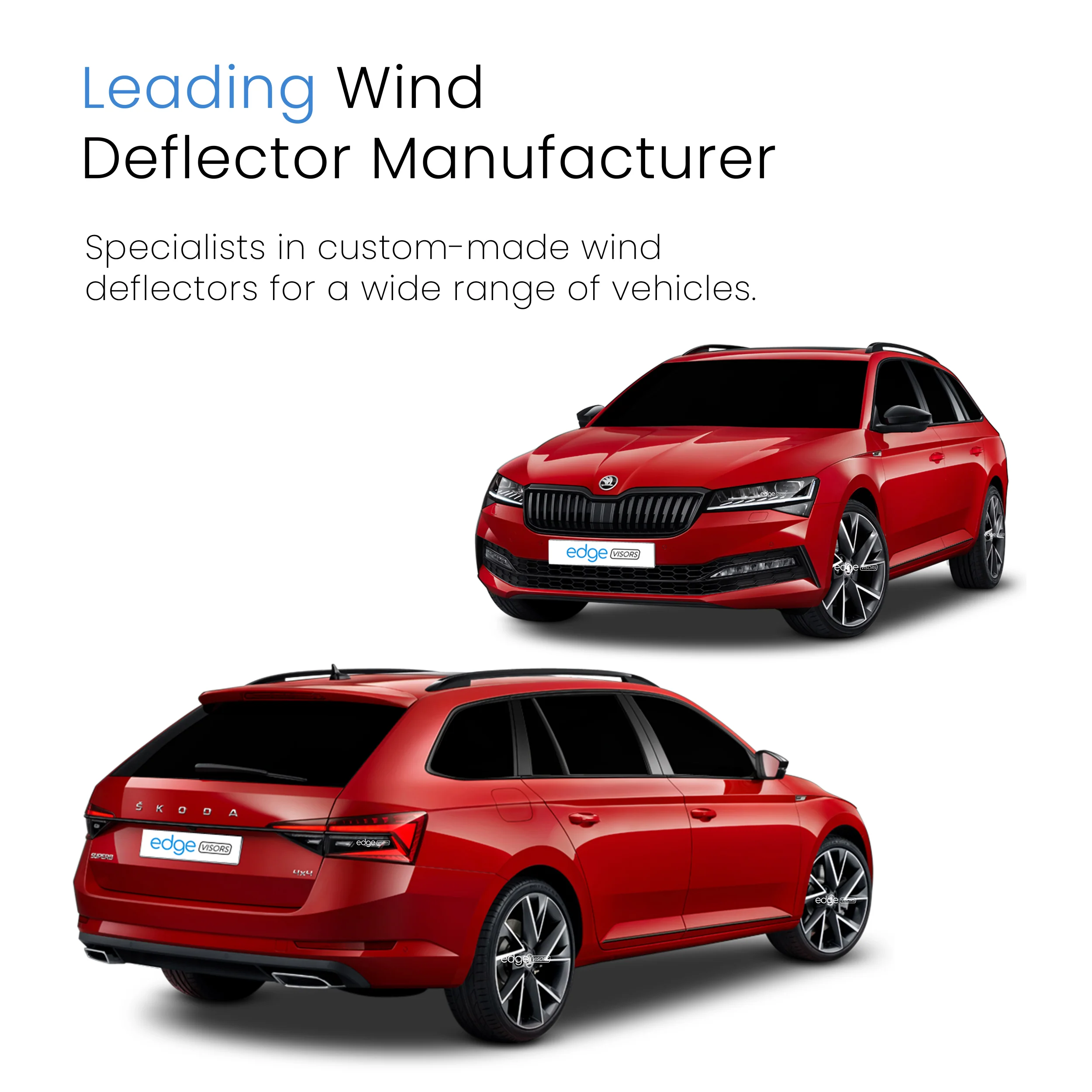 Skoda Superb MK3 2015-2023 5 Door Estate Wind Deflectors 4pc - Image 4