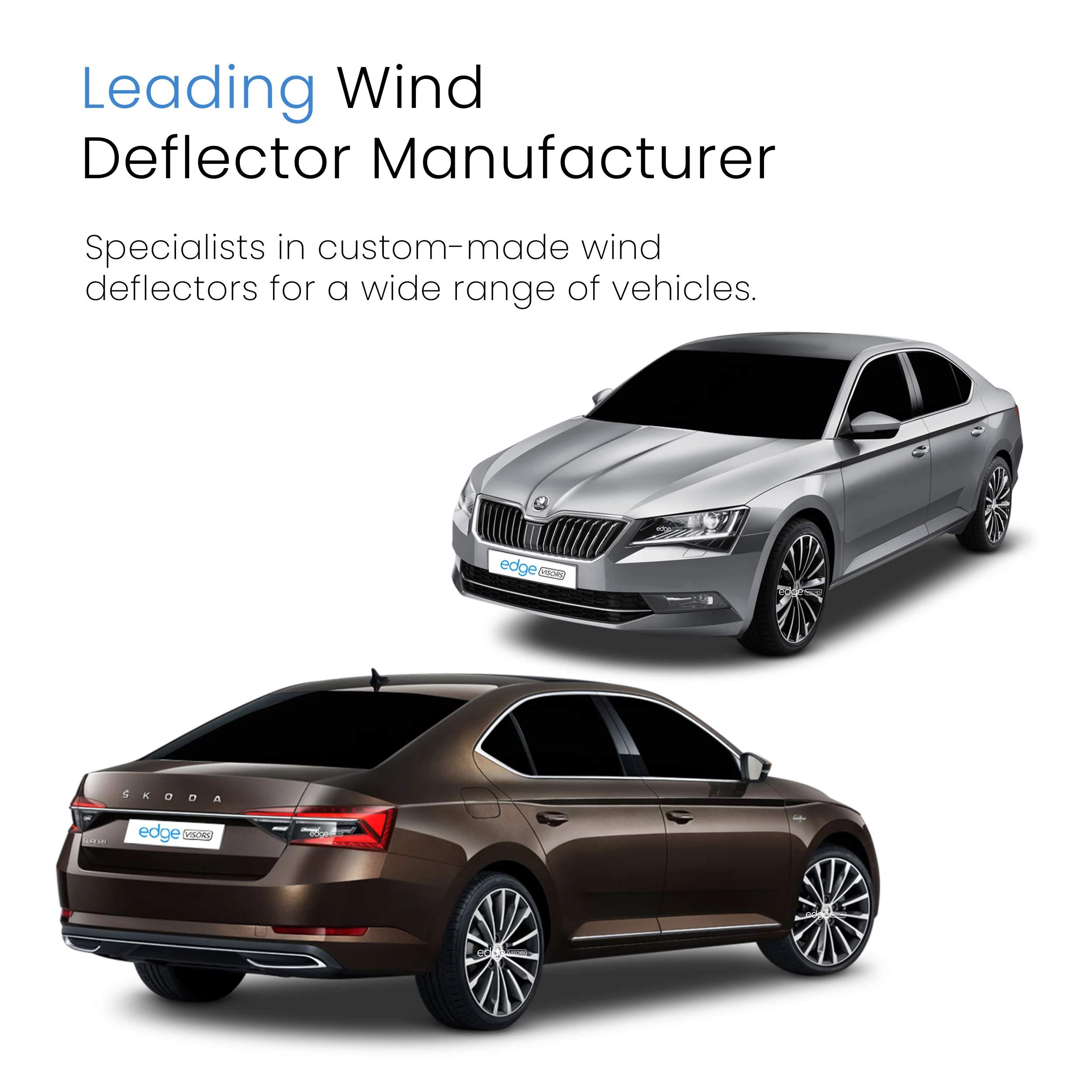 Skoda Superb MK3 2015-2023 5 Door Liftback / Hatchback Wind Deflectors 4pc - Image 4
