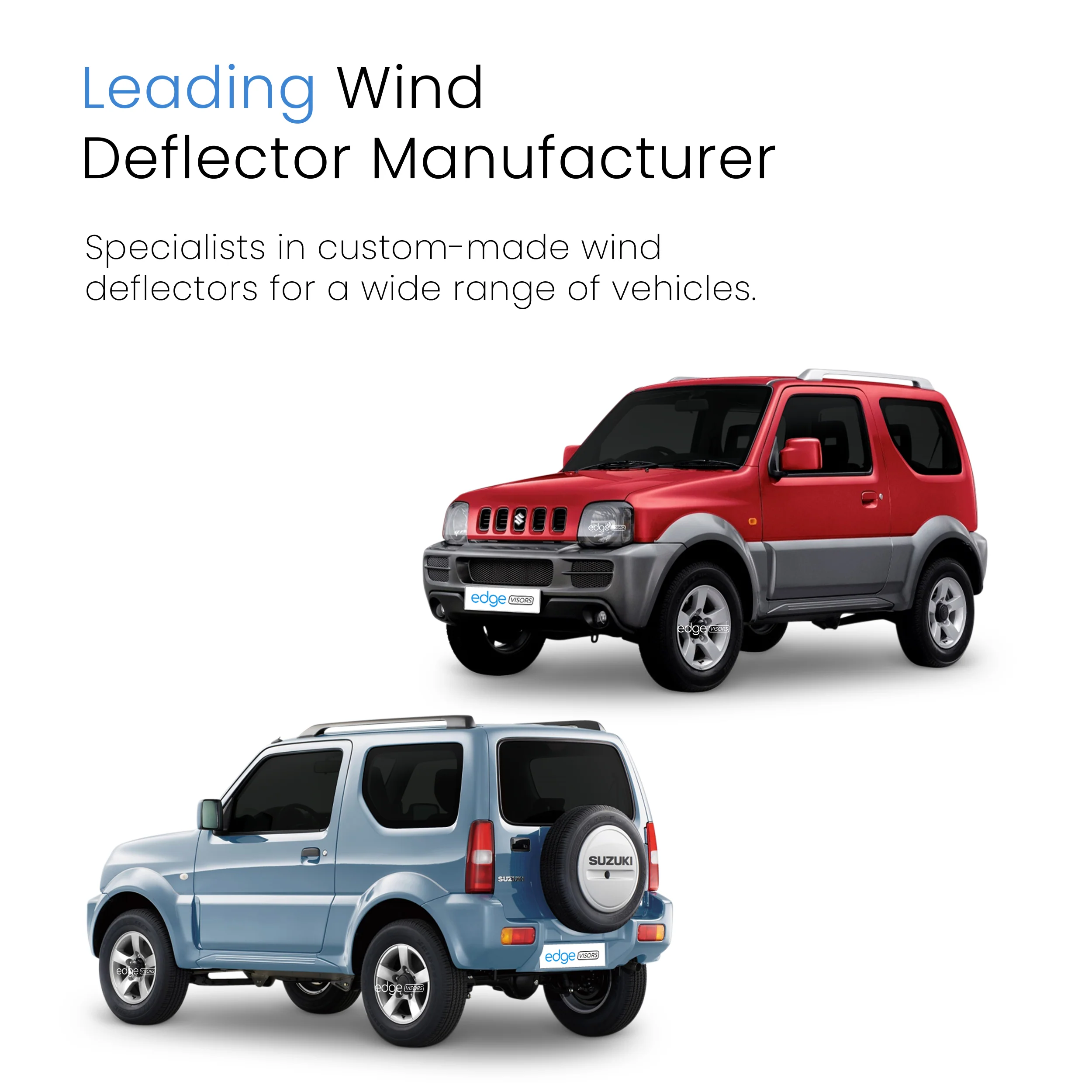 Suzuki Jimny MK3 1998-2018 2 Door SUV Wind Deflectors 2pc - Image 4