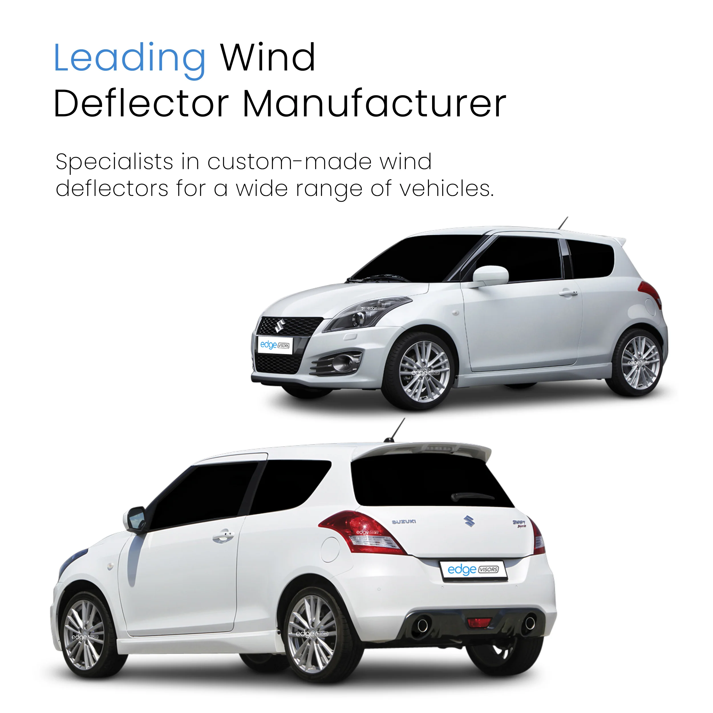 Suzuki Swift MK3 2010-2017 3 Door Hatchback Wind Deflectors 2pc - Image 4