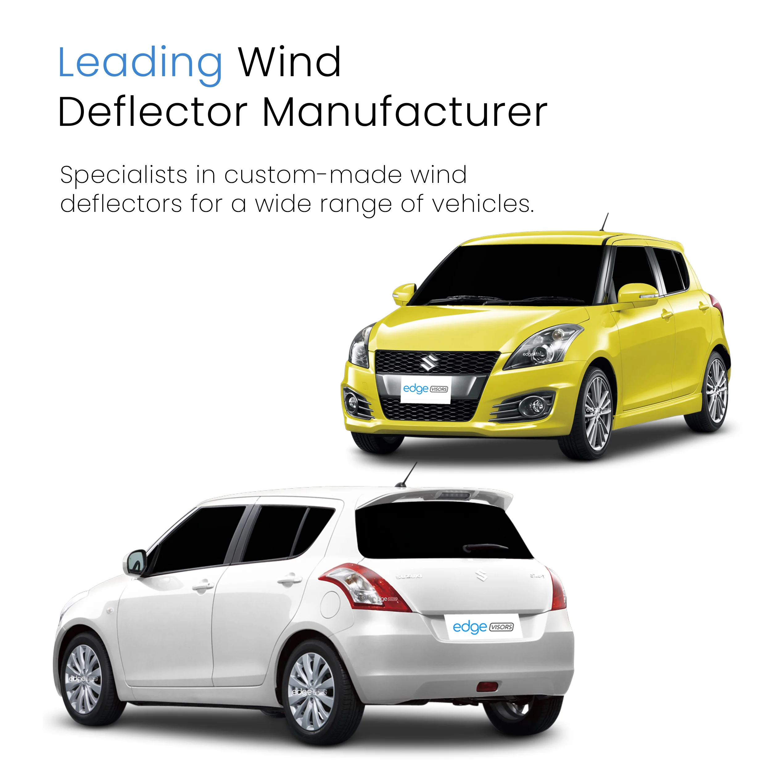Suzuki Swift MK3 2010-2017 5 Door Hatchback Wind Deflectors 4pc - Image 4