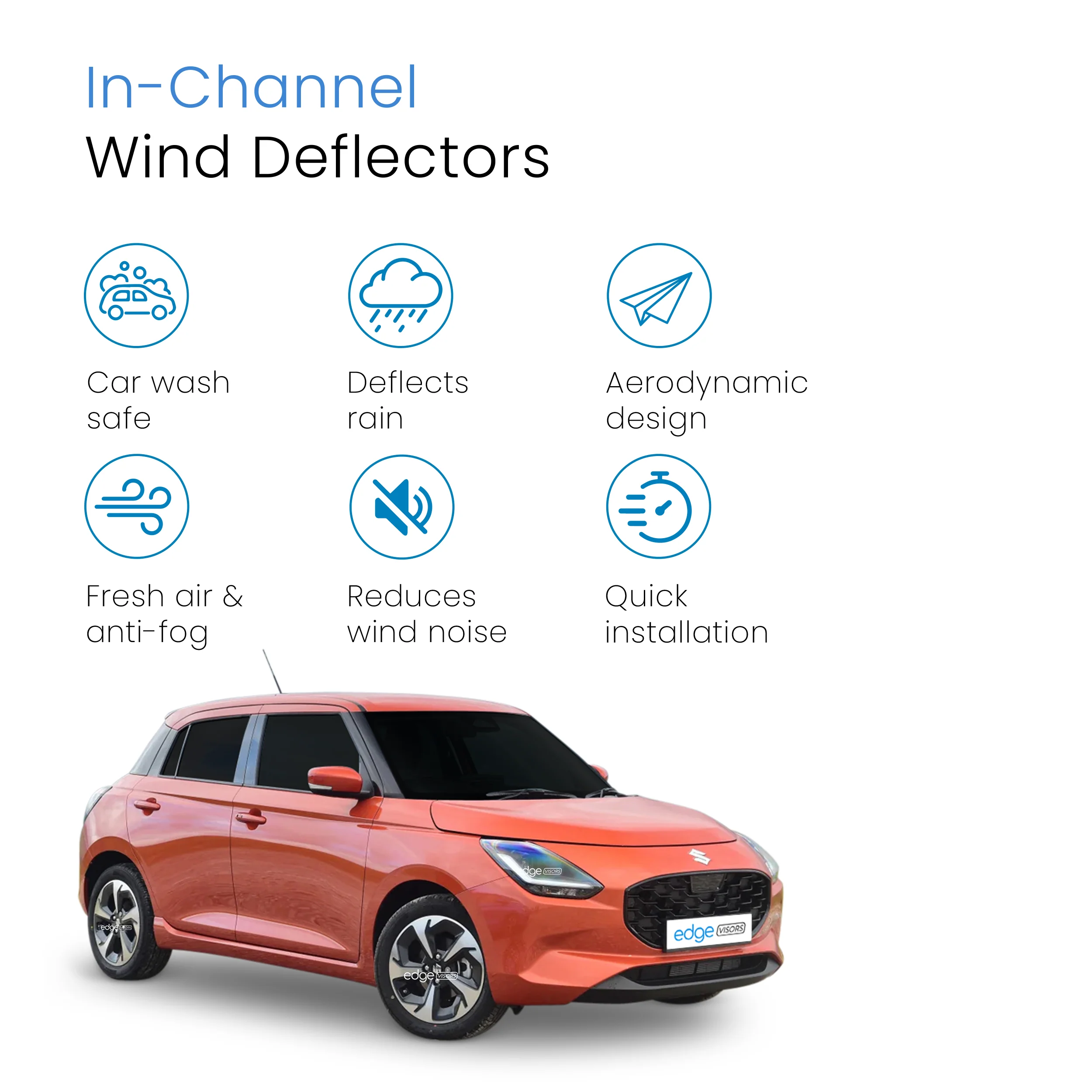 Suzuki Swift MK5 2024-Onwards 5 Door Hatchback Wind Deflectors 4pc - Image 3