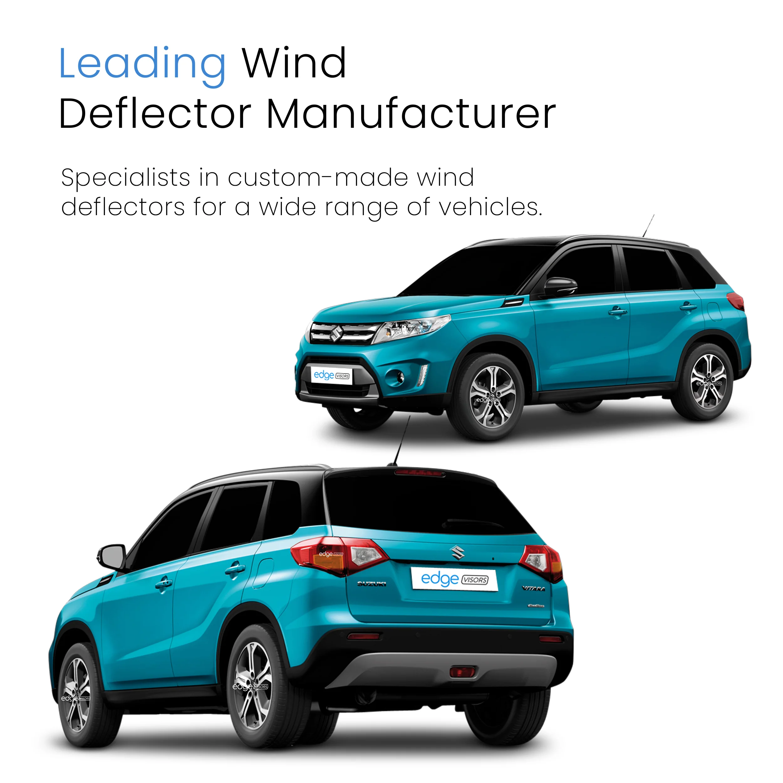 Suzuki Vitara MK2 2014-Onwards 5 Door SUV Wind Deflectors 4pc - Image 4