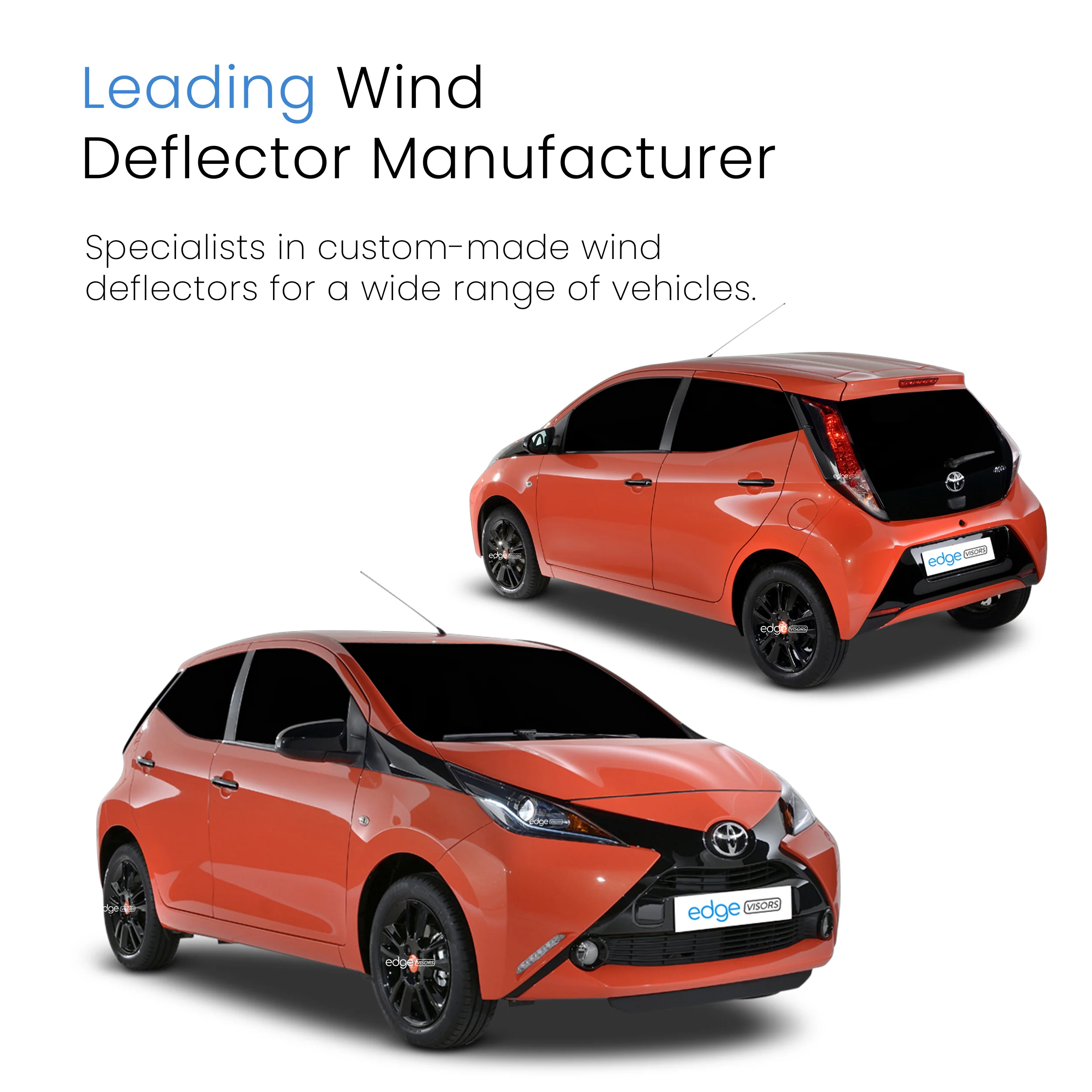 Toyota Aygo MK2 2014-2021 5 Door Hatchback Wind Deflectors 2pc - Image 4
