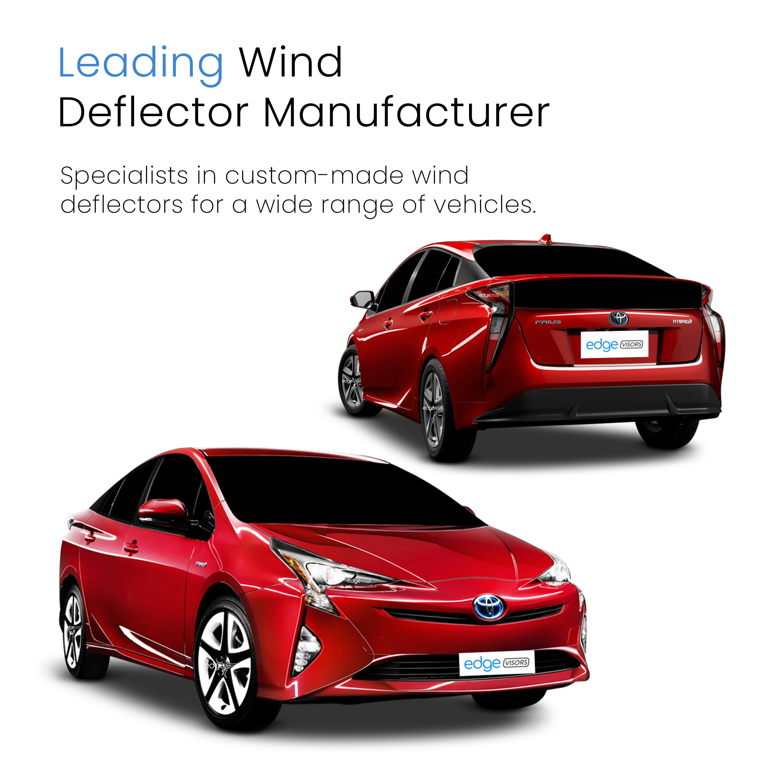 Toyota Prius MK4 2016-2023 5 Door Liftback Wind Deflectors 4pc - Image 4