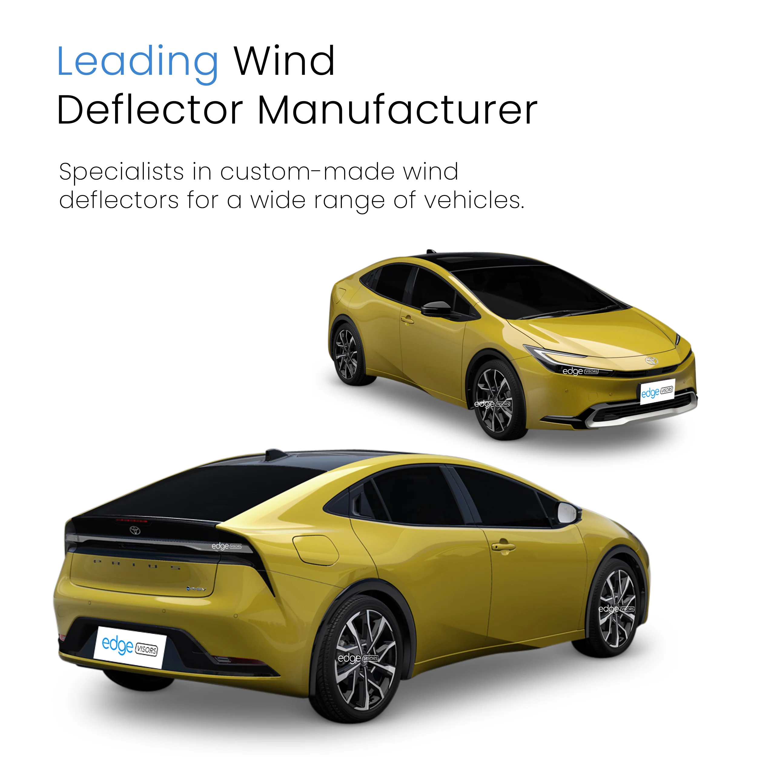 Toyota Prius MK5 2023-onwards 5 Door Hatchback Wind Deflectors 4pc - Image 4