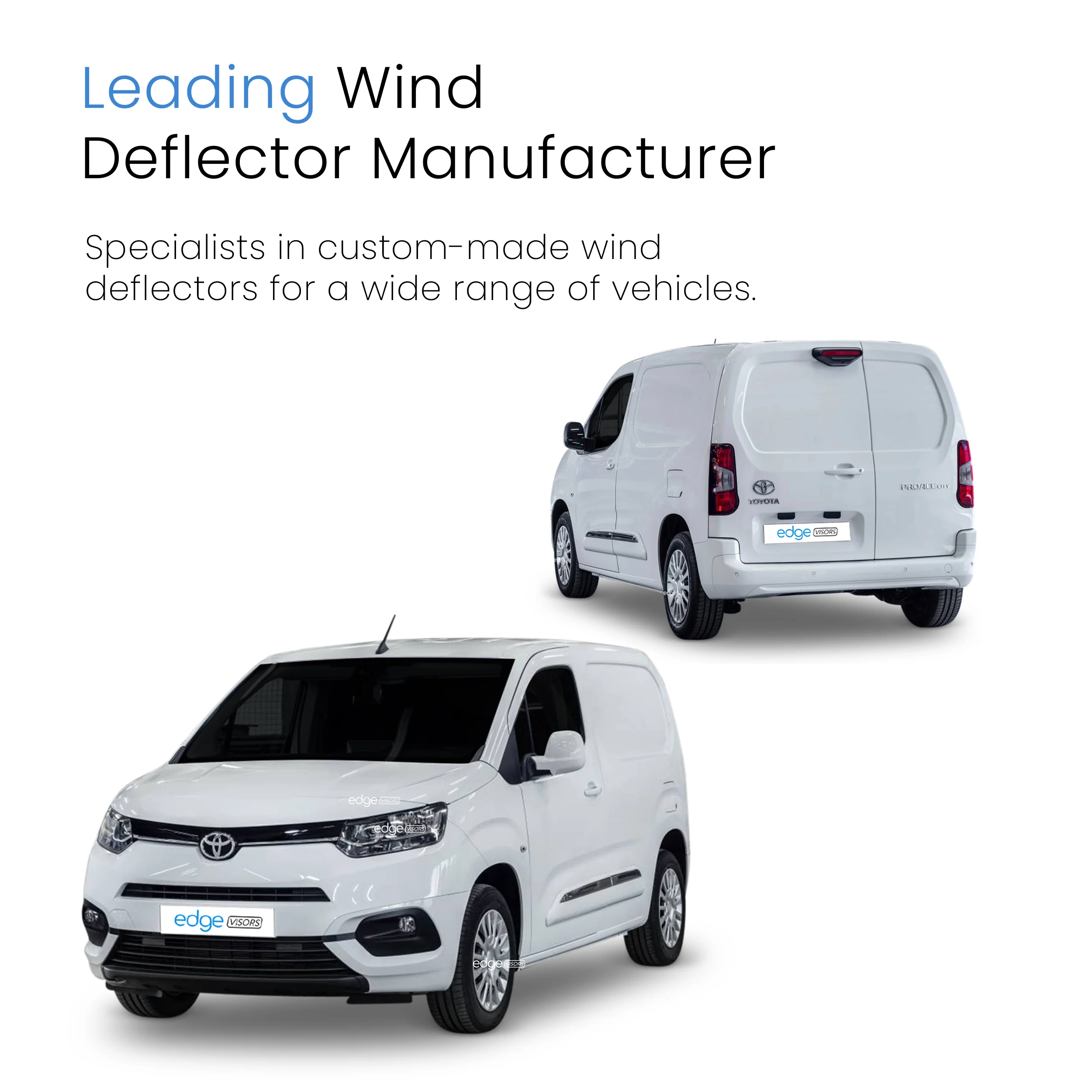 Toyota Proace City 2019-Up 2 Door Van Wind Deflectors 2pc - Image 4