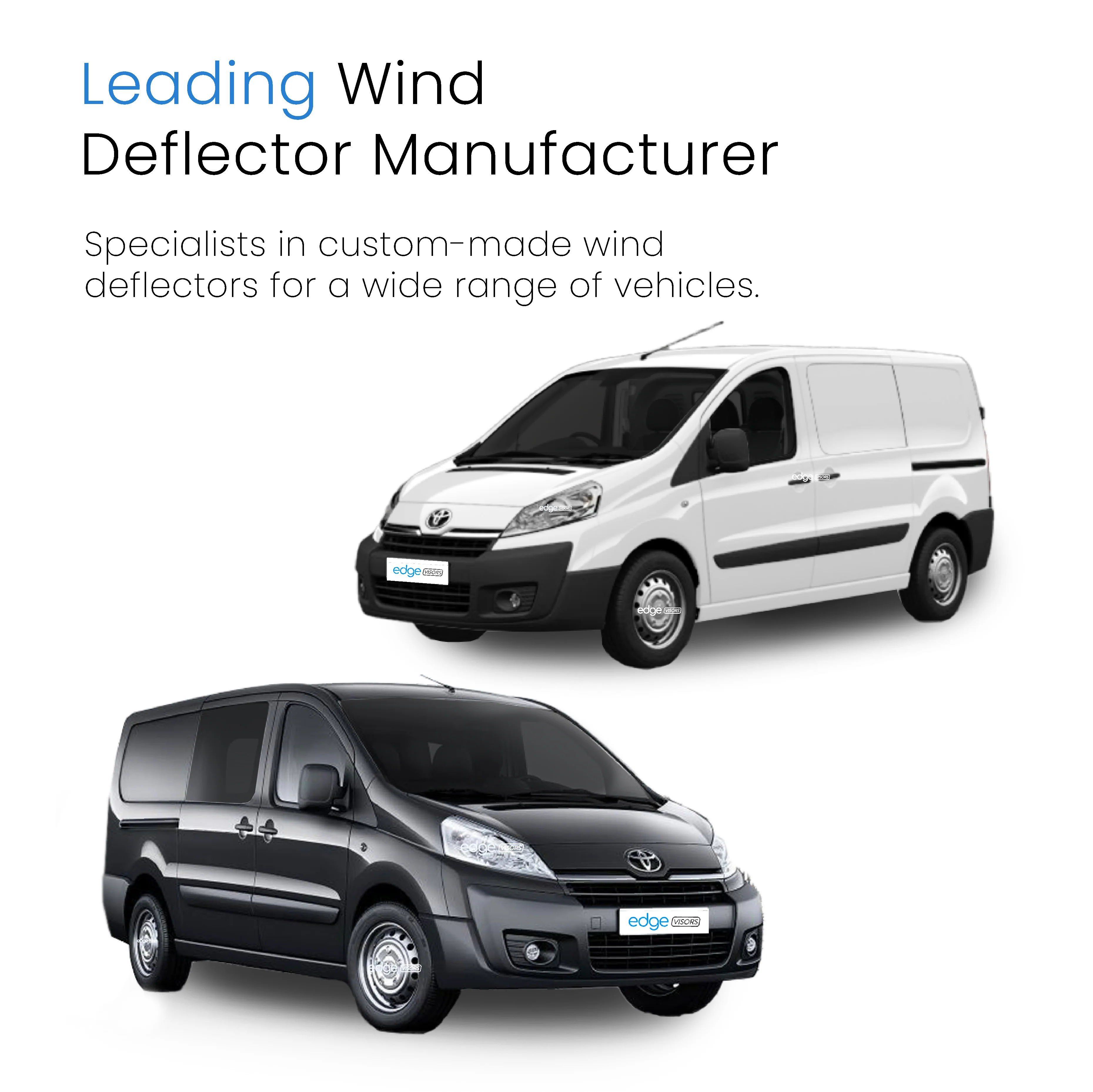 Toyota Proace MK1 2013-2016 2/4 Door Van Wind Deflectors 2pc - Image 4