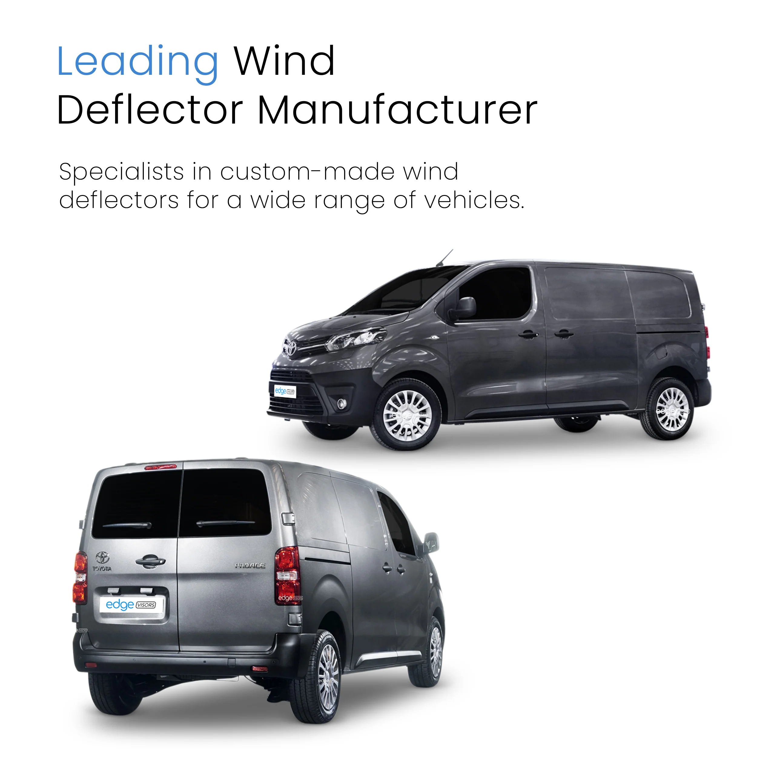 Toyota Proace MK2/Verso 2016-Up 2 Door Van Wind Deflectors 2pc - Image 4