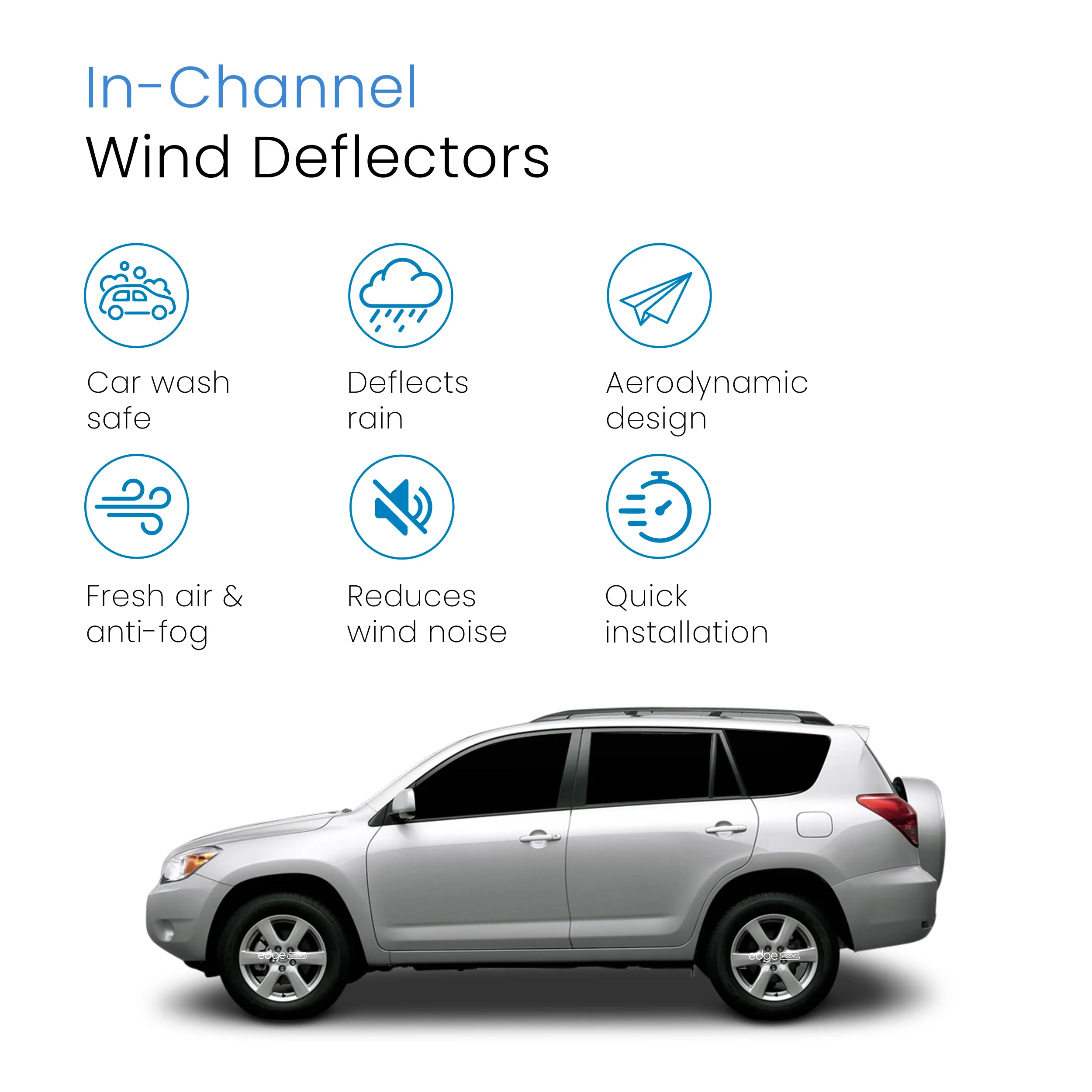 Toyota RAV-4 MK3 2005-2012 5 Door SUV Wind Deflectors 4pc - Image 3