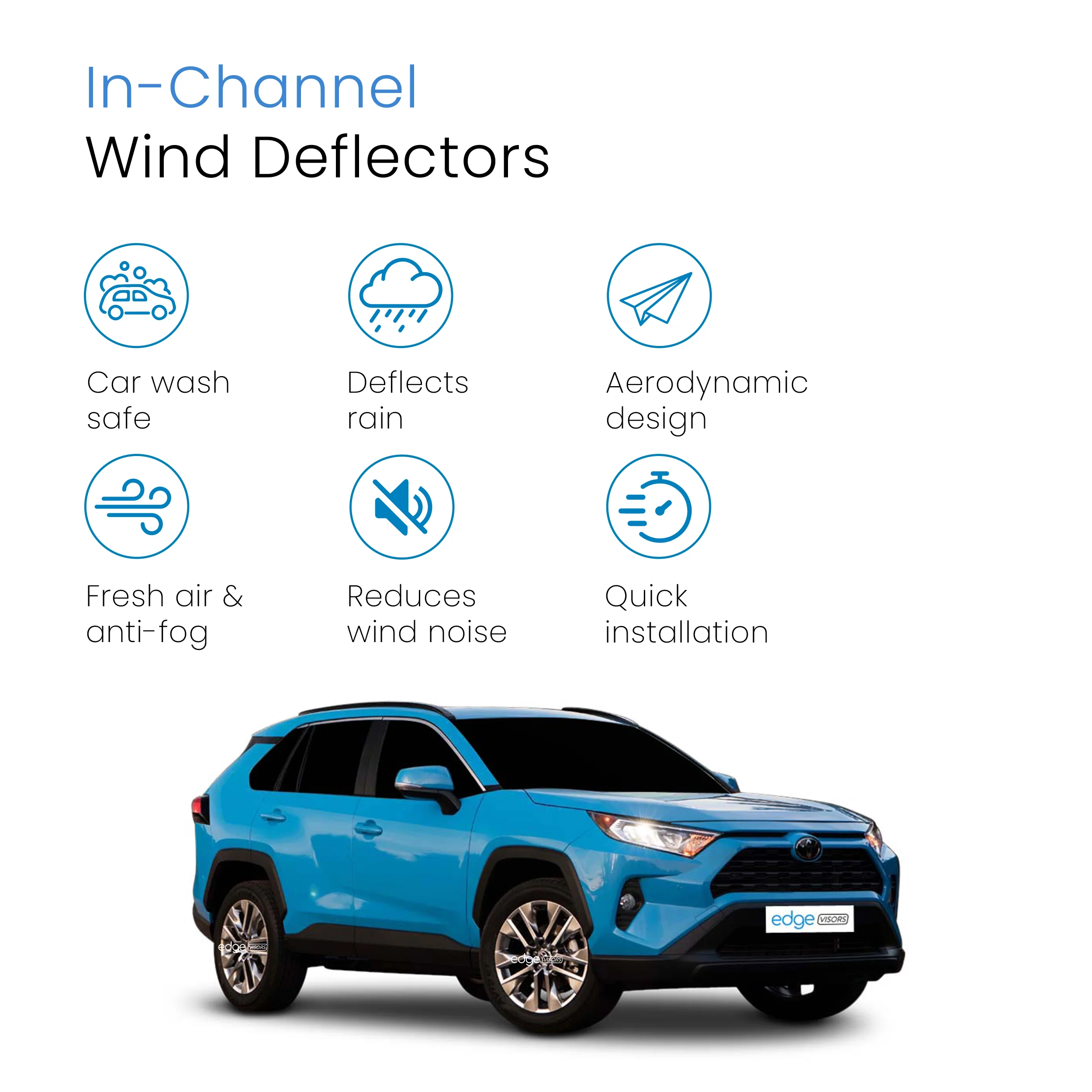 Toyota RAV-4 MK5 2019-onwards 5 Door SUV Wind Deflectors 4pc - Image 3