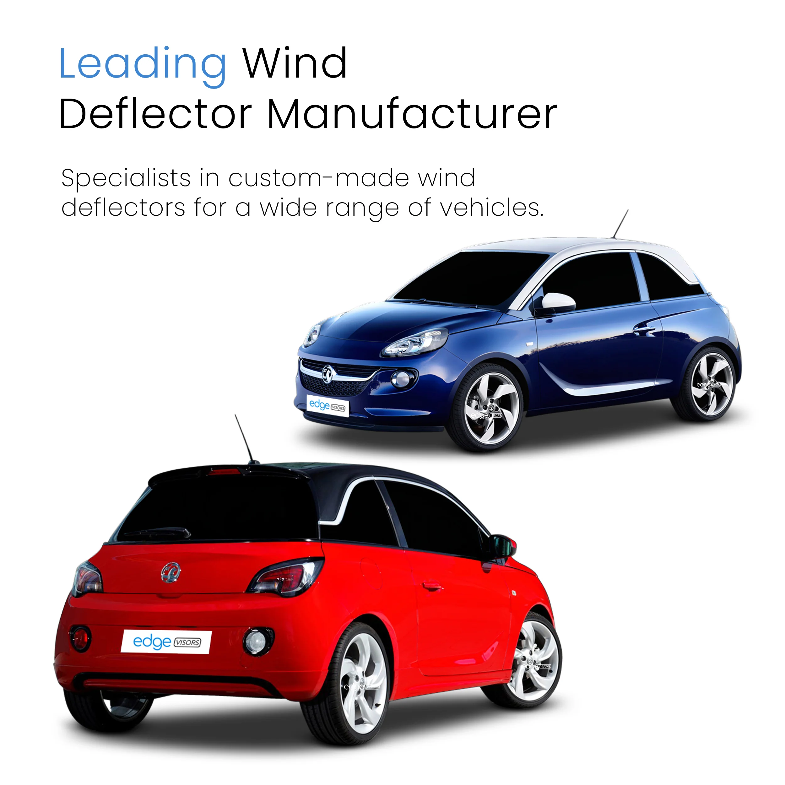 Vauxhall Adam MK1 2013-Onwards 3 Door Hatchback Wind Deflectors 2pc - Image 4
