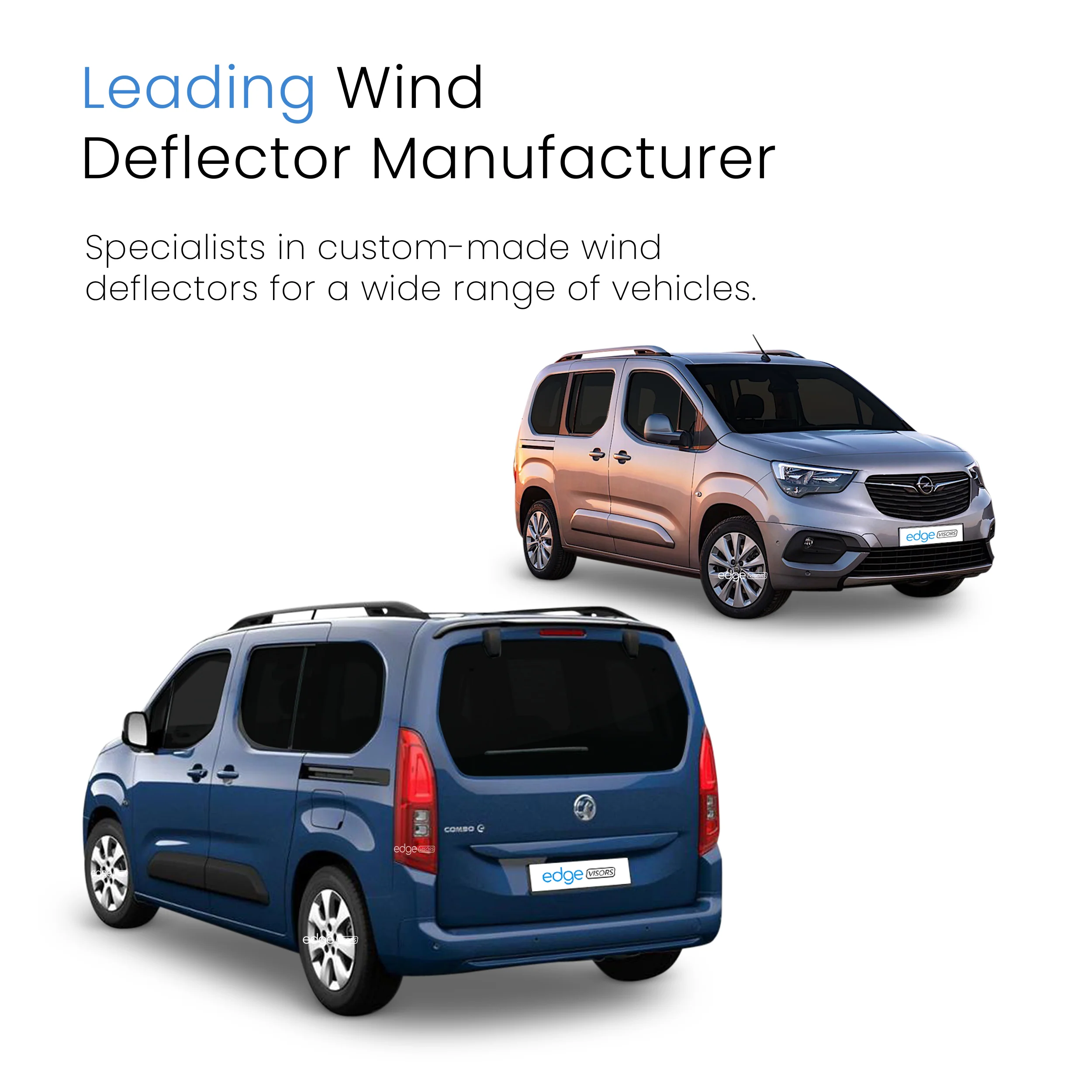 Vauxhall Combo E 2018-2024 2/4 Door Van Wind Deflectors 2pc - Image 4