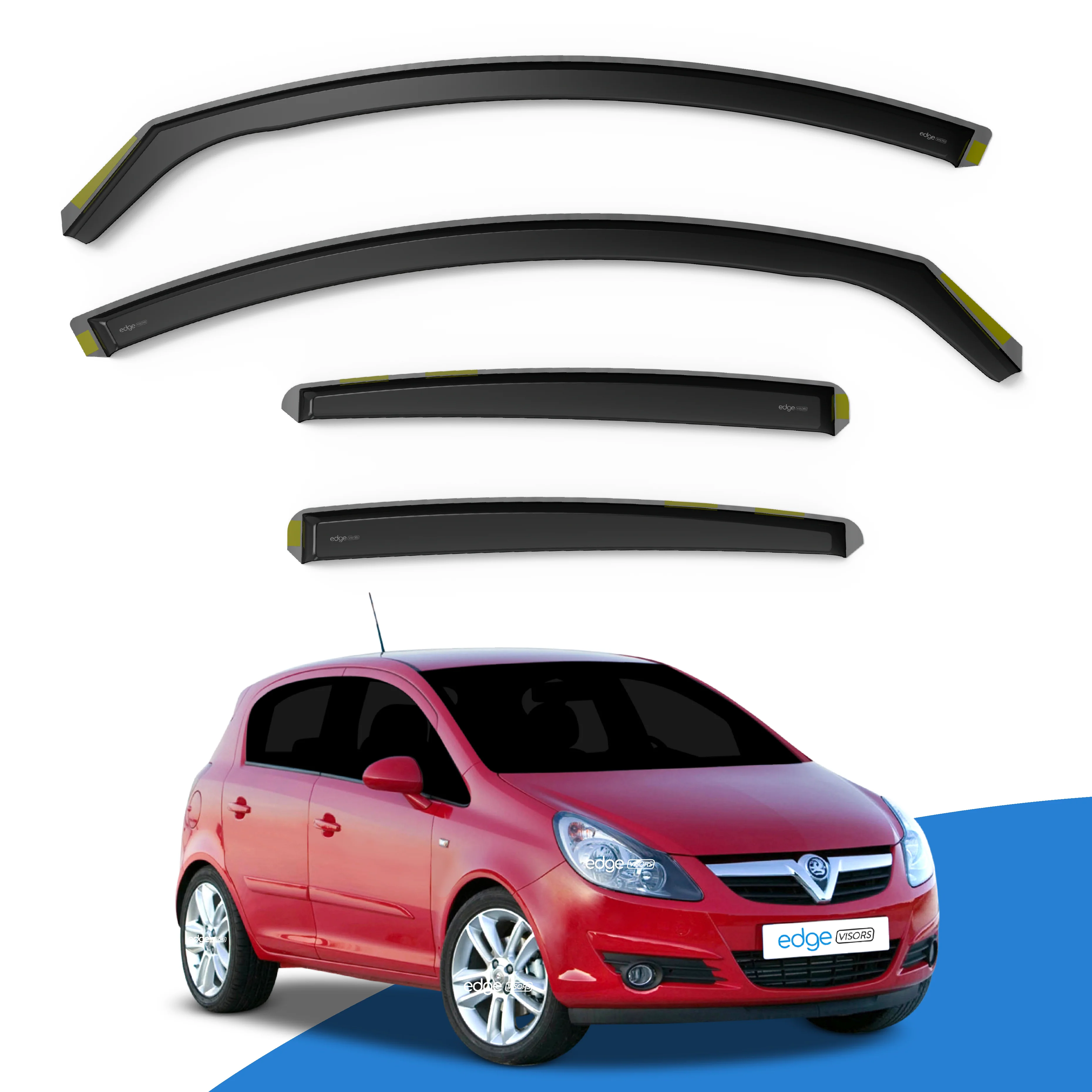 Vauxhall Corsa D E 2006-2019 5 Door Hatchback Wind Deflectors 4pc - Image 2