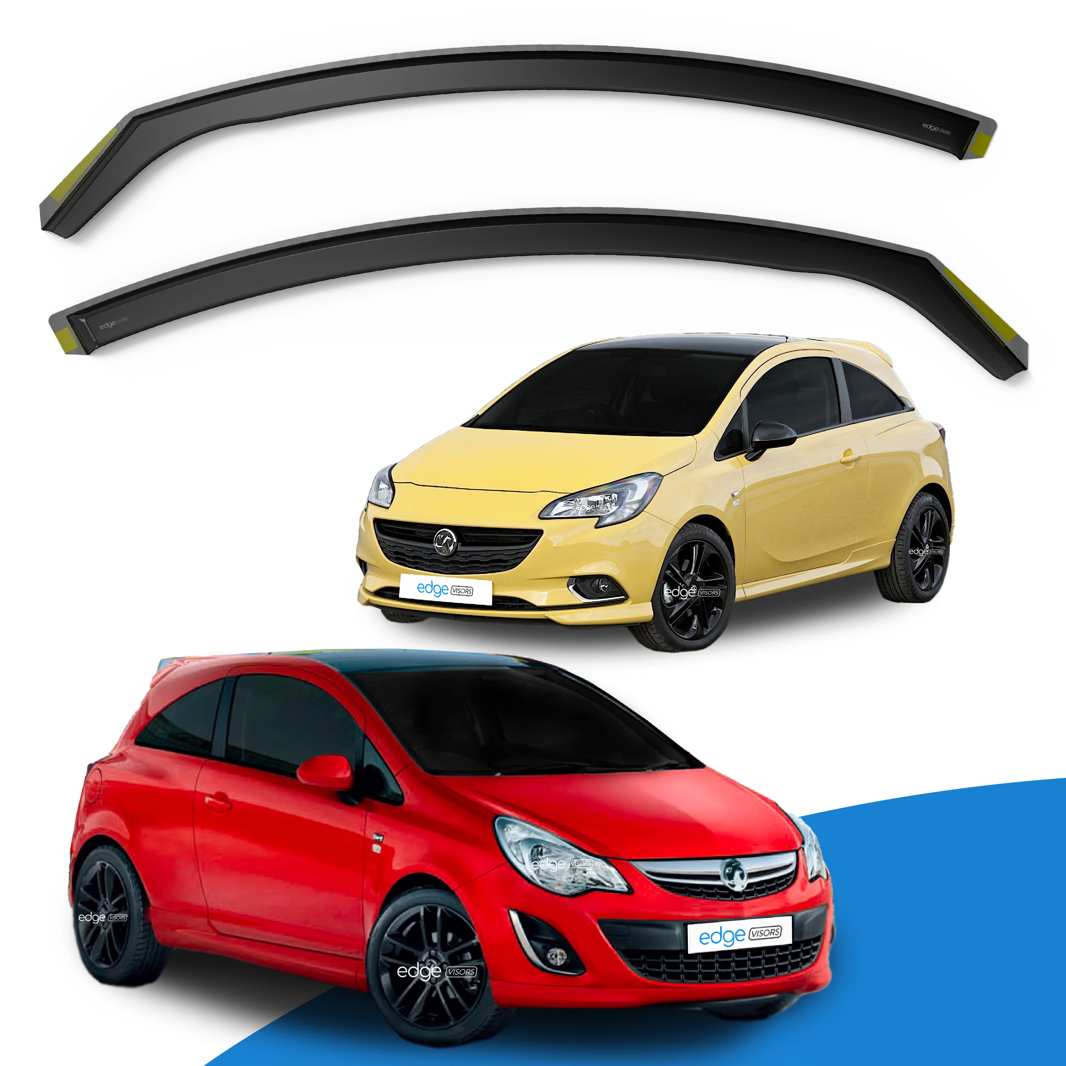 Vauxhall Corsa D E MK4 2006-2019 3 Door Hatchback Wind Deflectors 2pc - Image 2