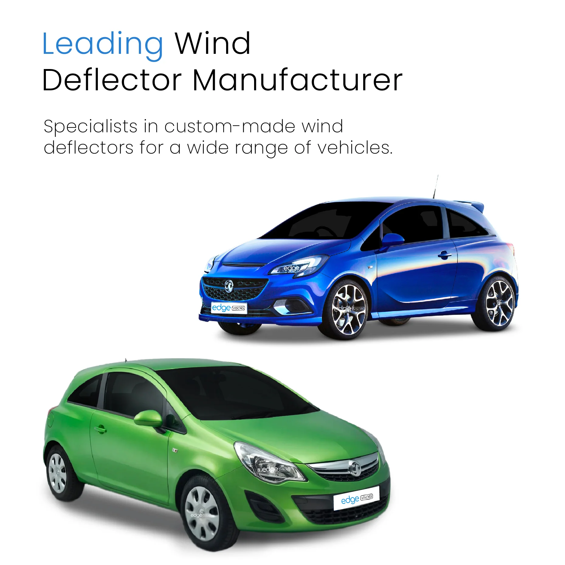 Vauxhall Corsa D E MK4 2006-2019 3 Door Hatchback Wind Deflectors 2pc - Image 4
