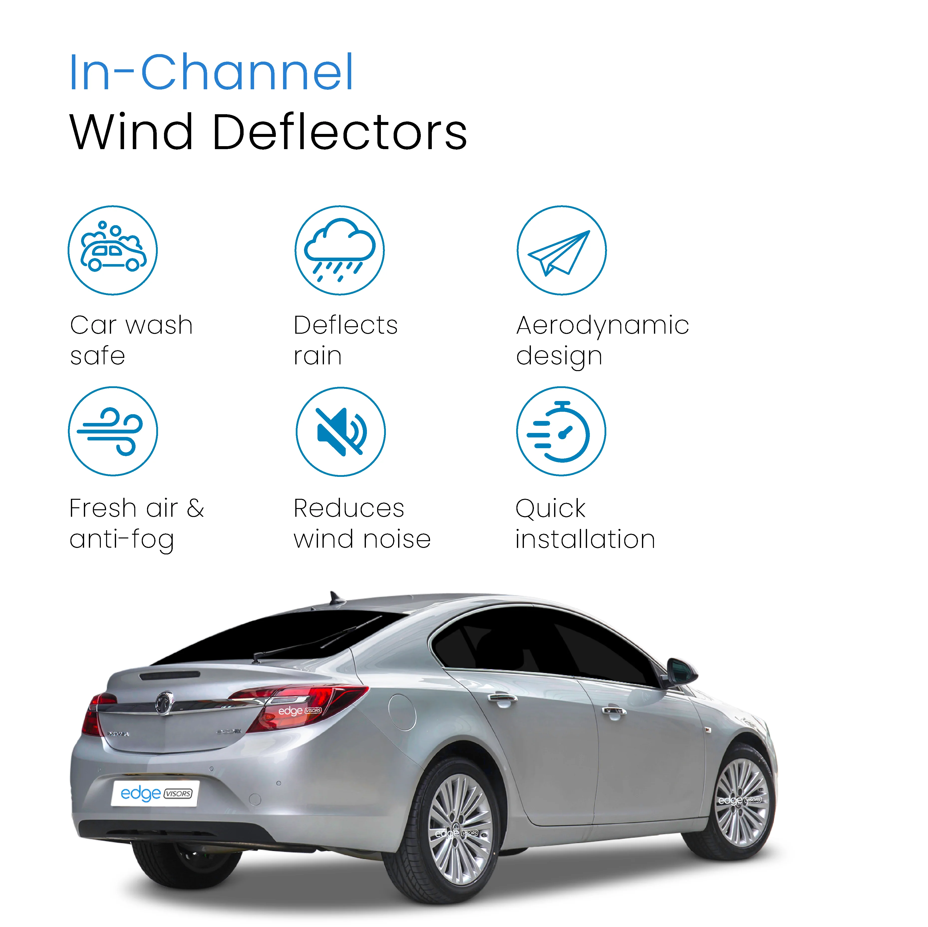 Vauxhall Insignia MK1 2009-2017 5 Door Hatchback/Saloon Wind Deflectors 4pc - Image 3
