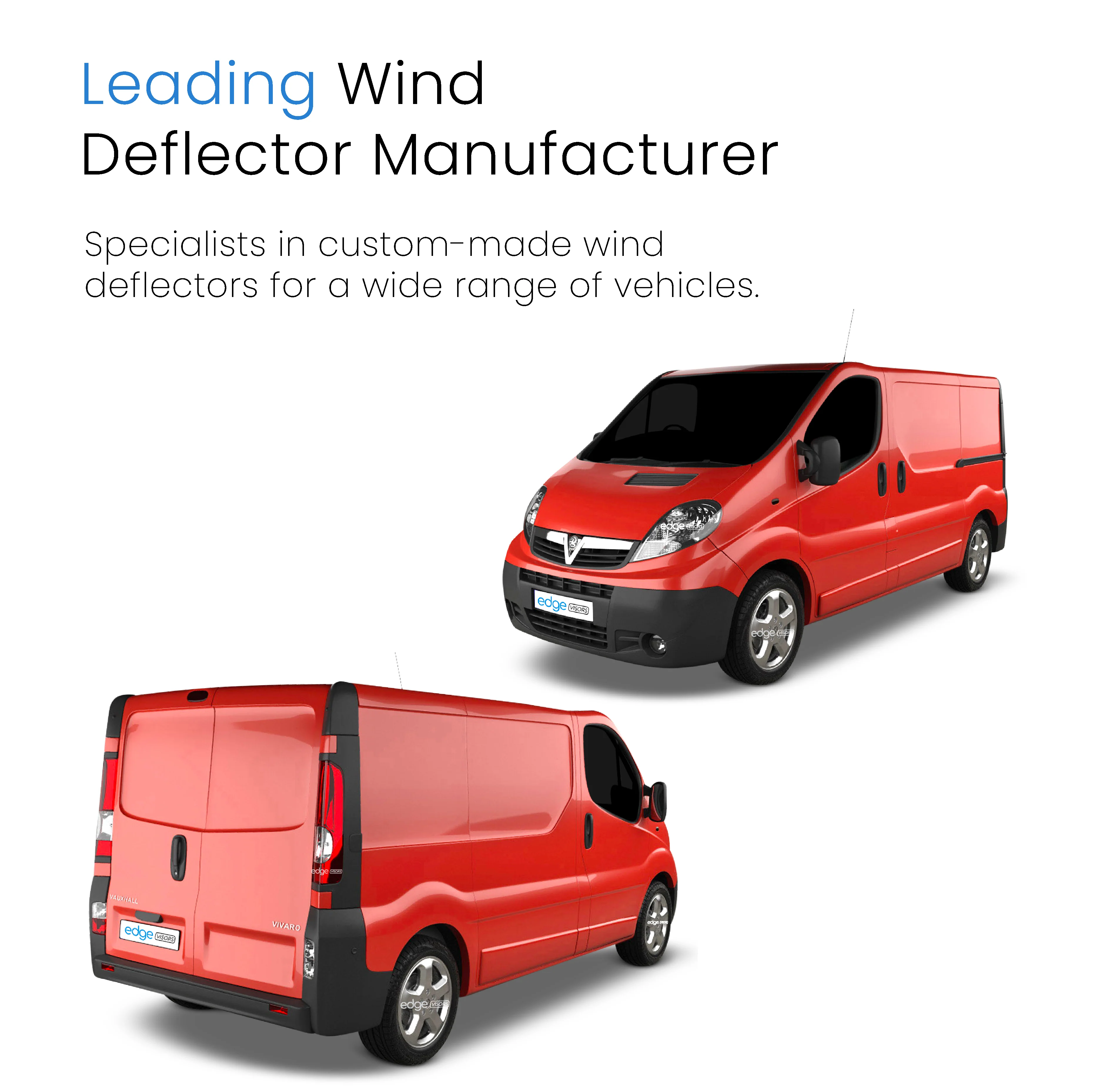 Vauxhall Vivaro MK1 2001-2014 2 Door Short Fits Van Wind Deflectors 2pc - Image 4