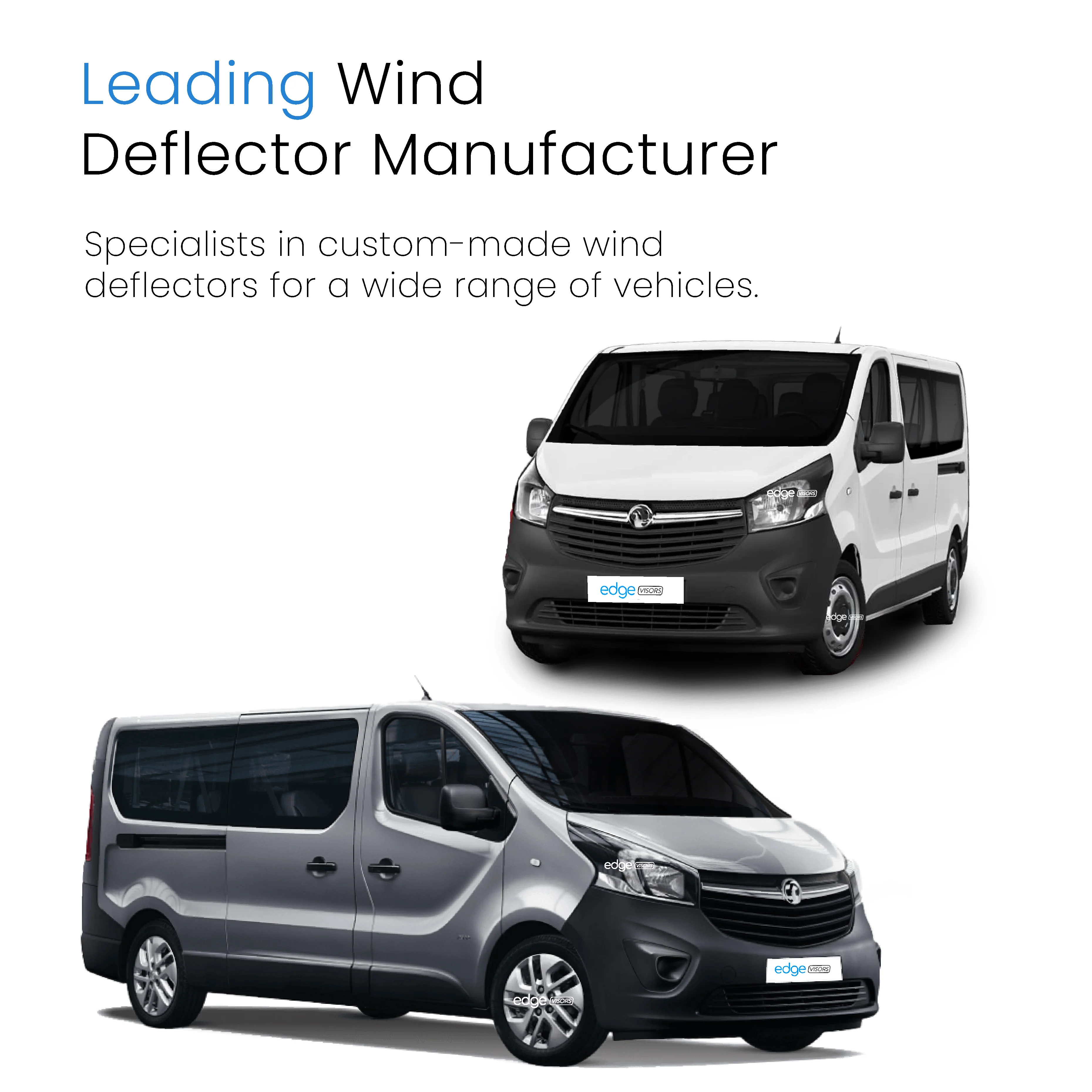 Vauxhall Vivaro MK2 2014-2019 2 Door Van Wind Deflectors 2pc - Image 4