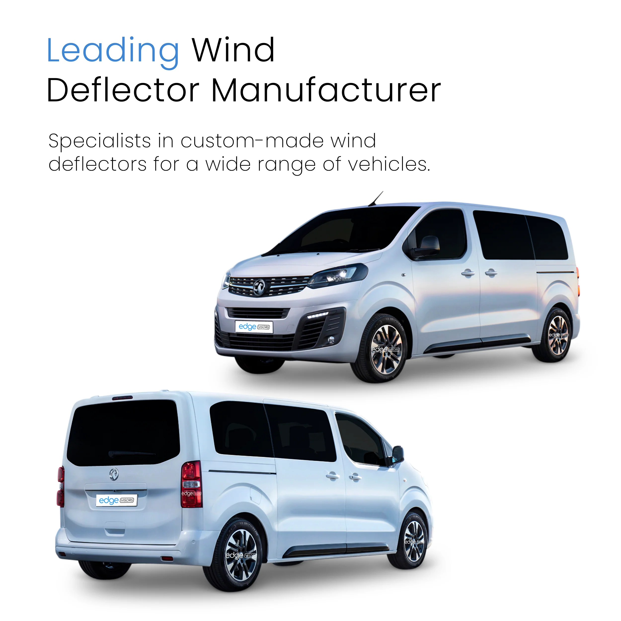 Vauxhall Vivaro/Zafira Life MK3 2019-2024 2 Door Van Wind Deflectors 2pc - Image 4
