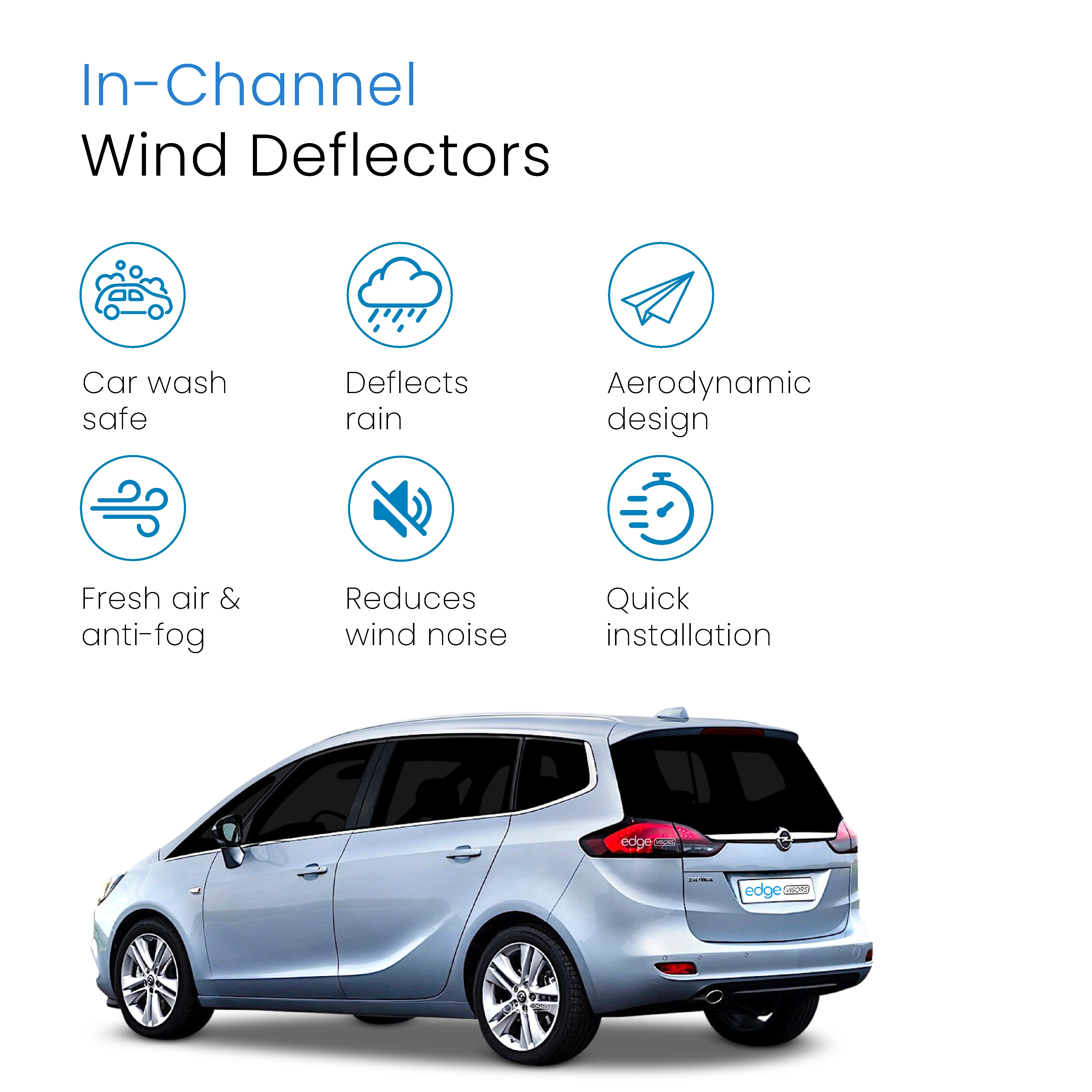 Vauxhall Zafira Tourer C MK3 2012-2019 5 Door MPV Wind Deflectors 4pc - Image 3