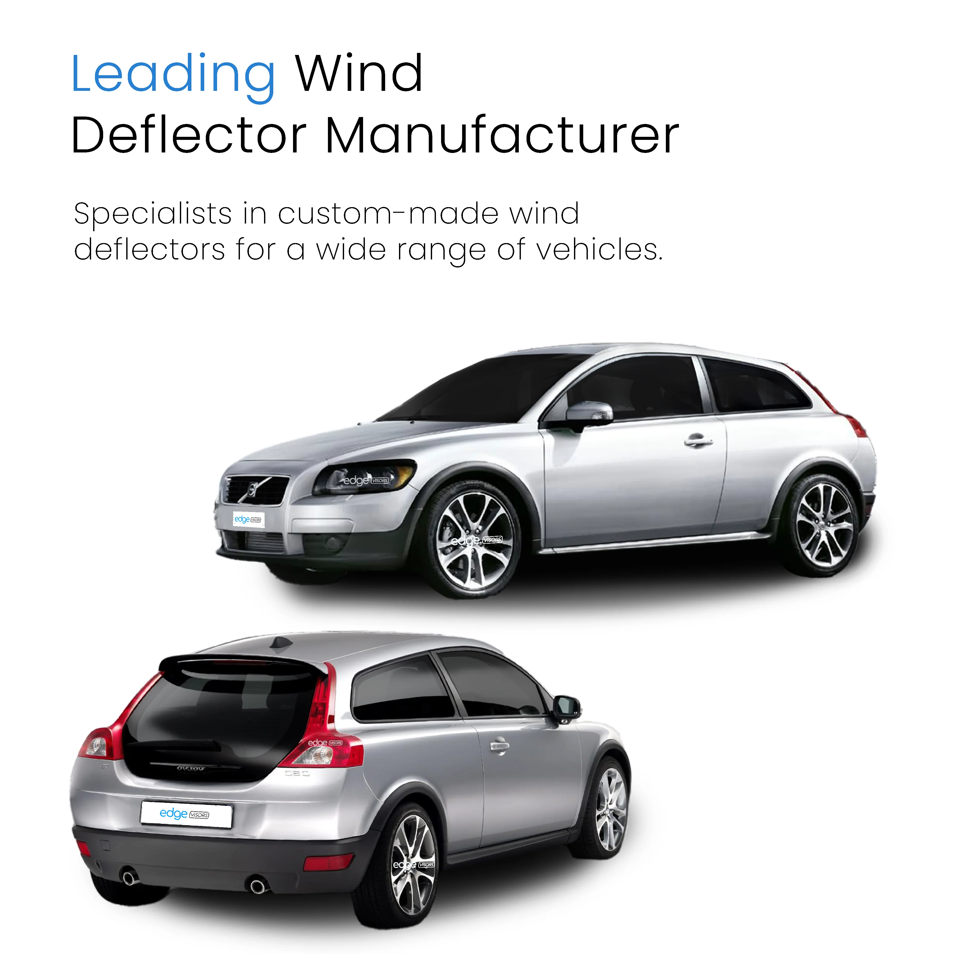 Volvo C30 2006-2013 3 Door Hatchback Wind Deflectors 2pc - Image 4