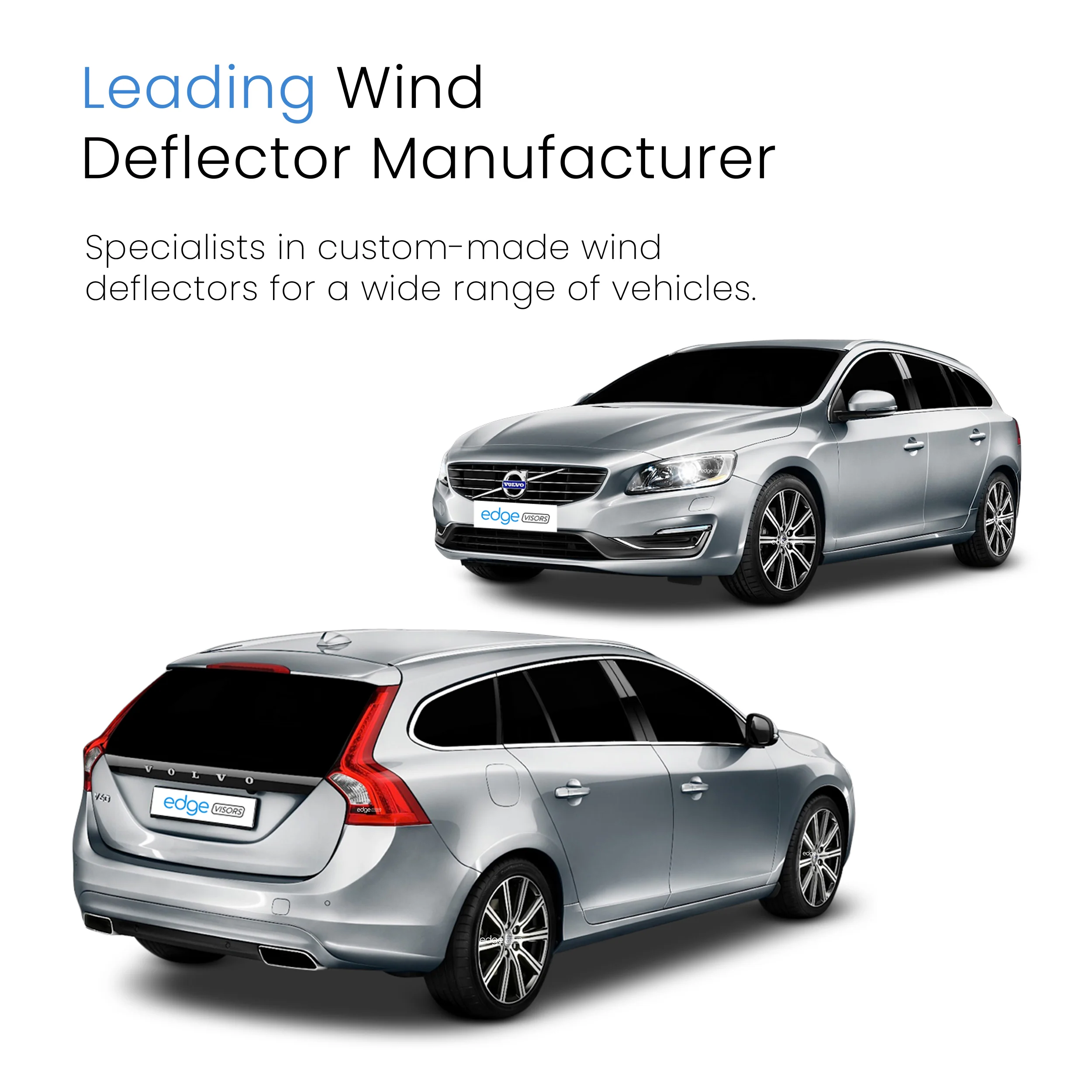 Volvo V60 MK1 2010-2017 5 Door Estate Wind Deflectors 4pc - Image 4