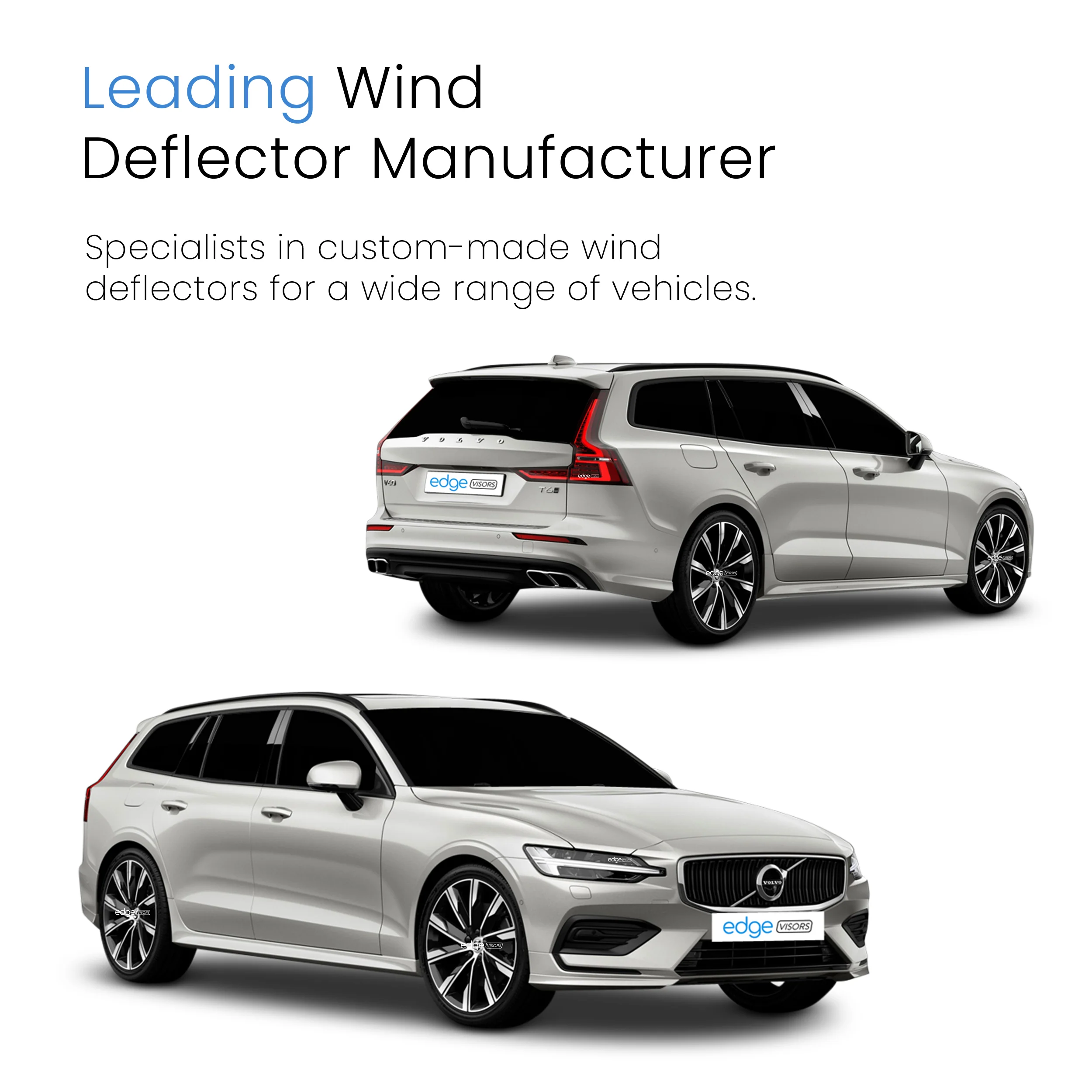 Volvo V60 MK2 2018-onwards 5 Door Estate Wind Deflectors 4pc - Image 4