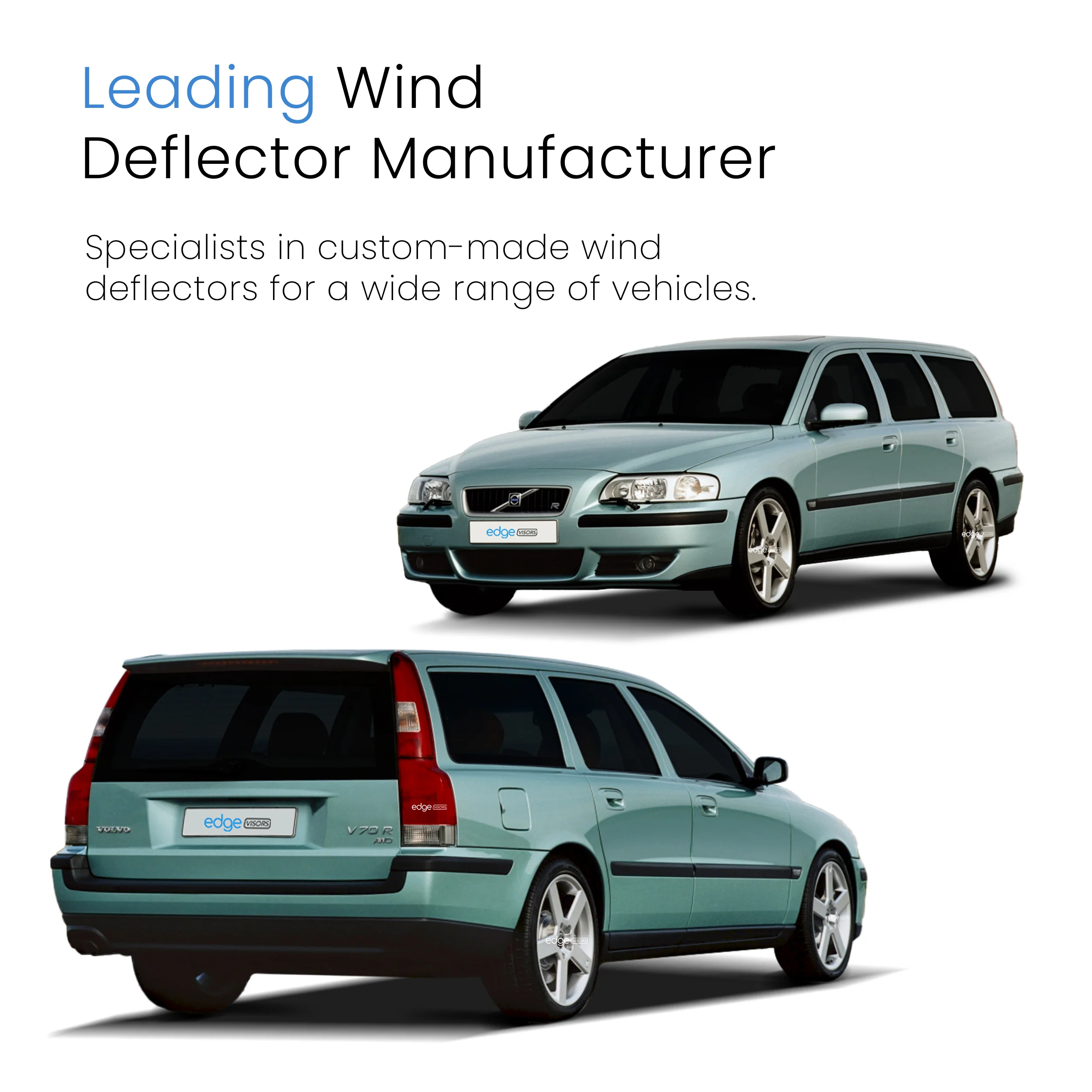 Volvo V70 / XC70 MK2 2000-2007 5 Door Estate Wind Deflectors 4pc - Image 4