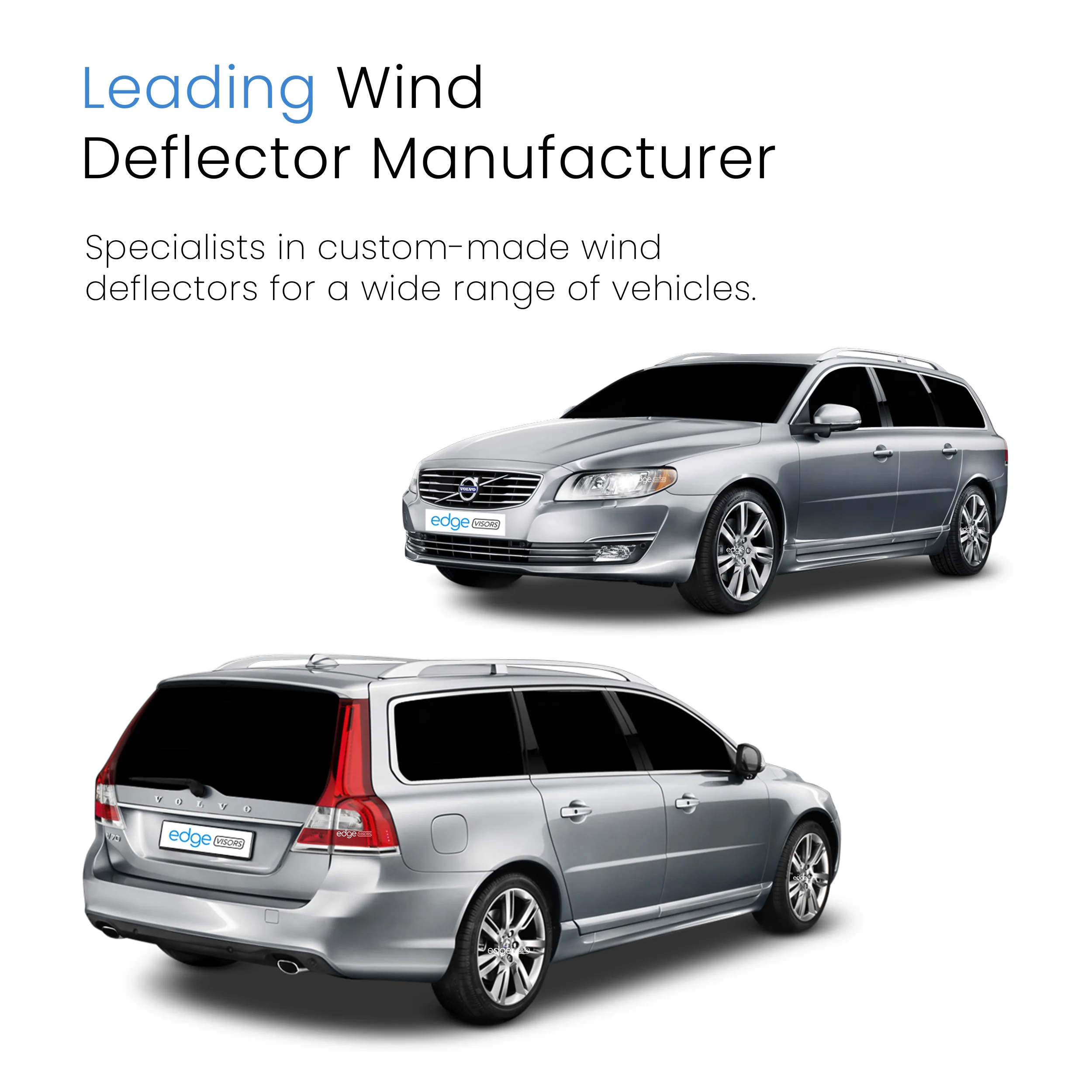 Volvo V70 / XC70 MK3 2007-2016 5 Door Estate Wind Deflectors 4pc - Image 4