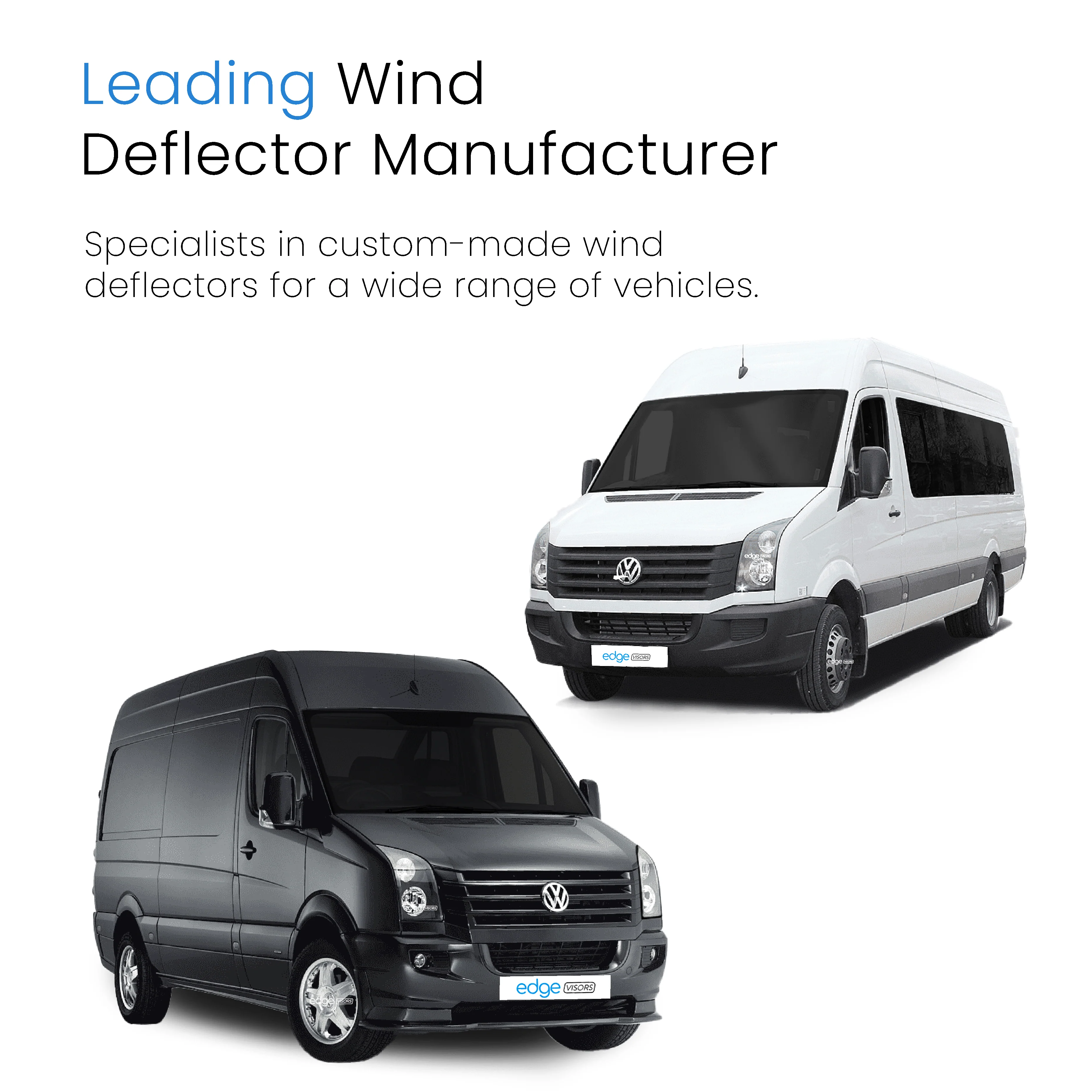 VW Crafter MK1 2006-2016 2 Door Van Wind Deflectors 2pc - Image 4