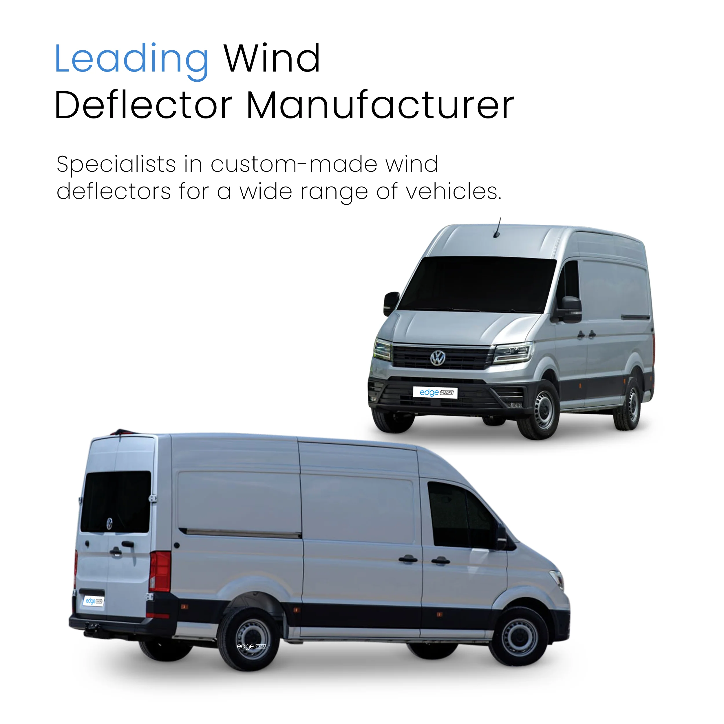 VW Crafter MK2 2017-2024 2 Door Van Wind Deflectors 2pc - Image 4