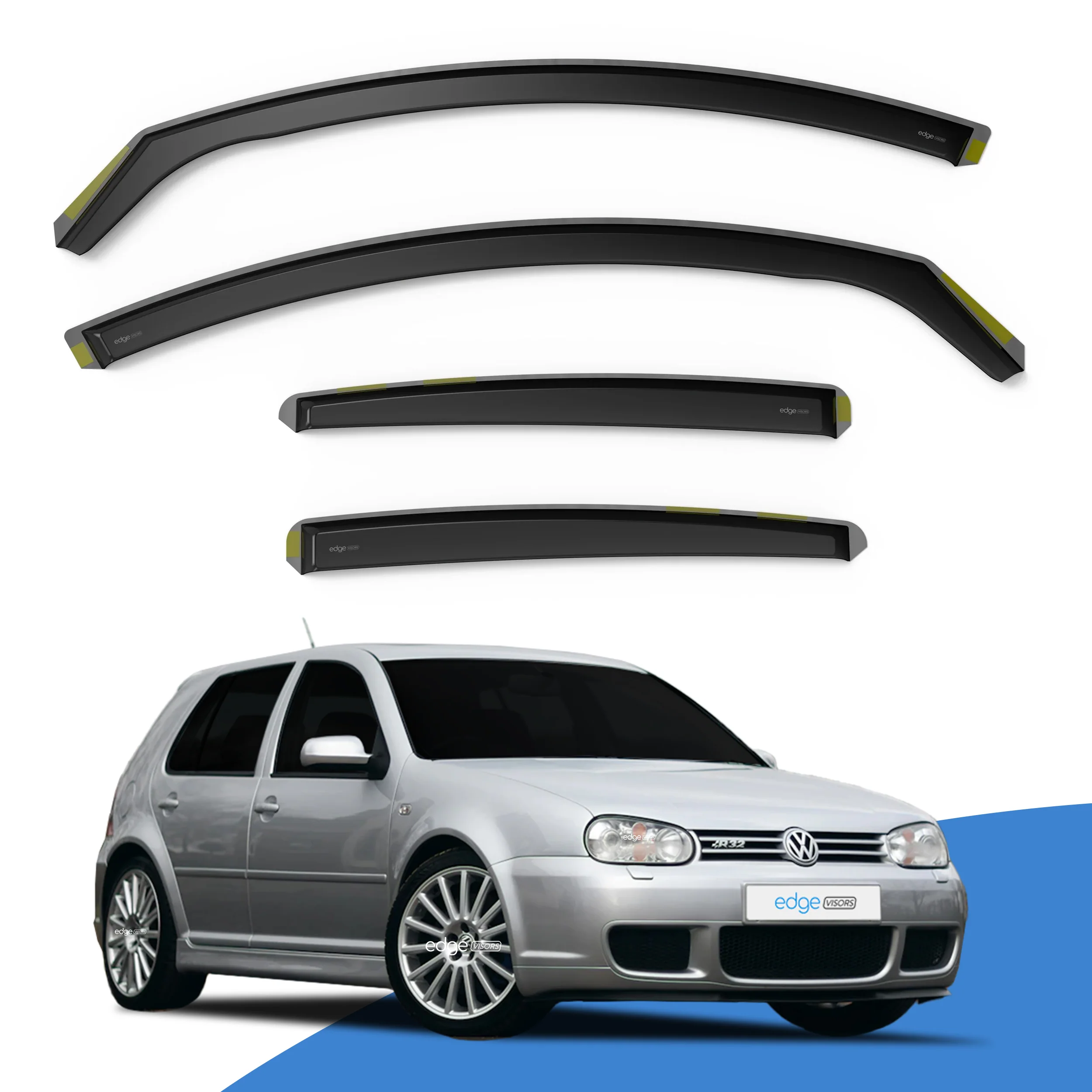 VW Golf MK4 1997-2004 5 Door Hatchback Wind Deflectors 4pc - Image 2
