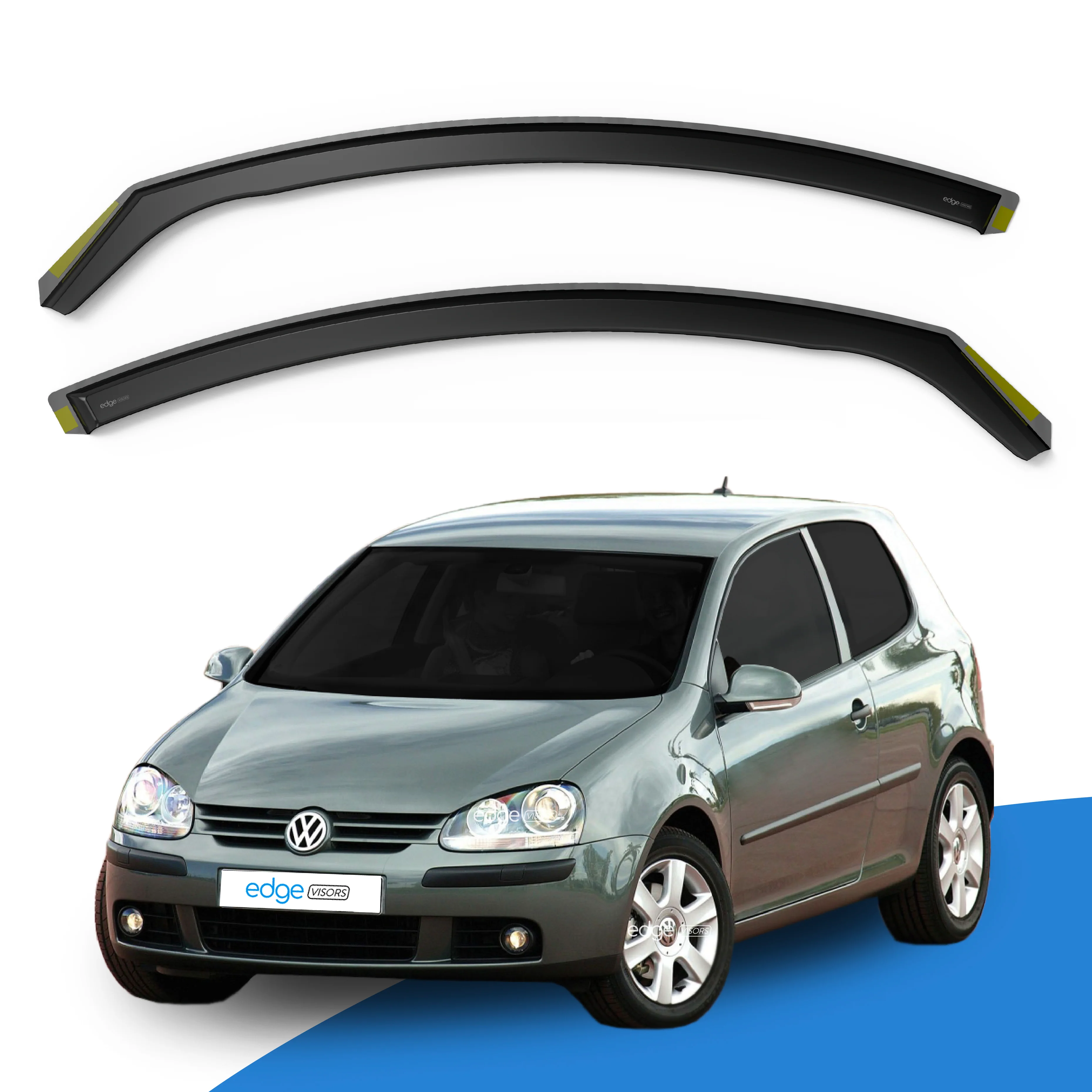 VW Golf MK5 2004-2009 3 Door Hatchback Wind Deflectors 2pc - Image 2