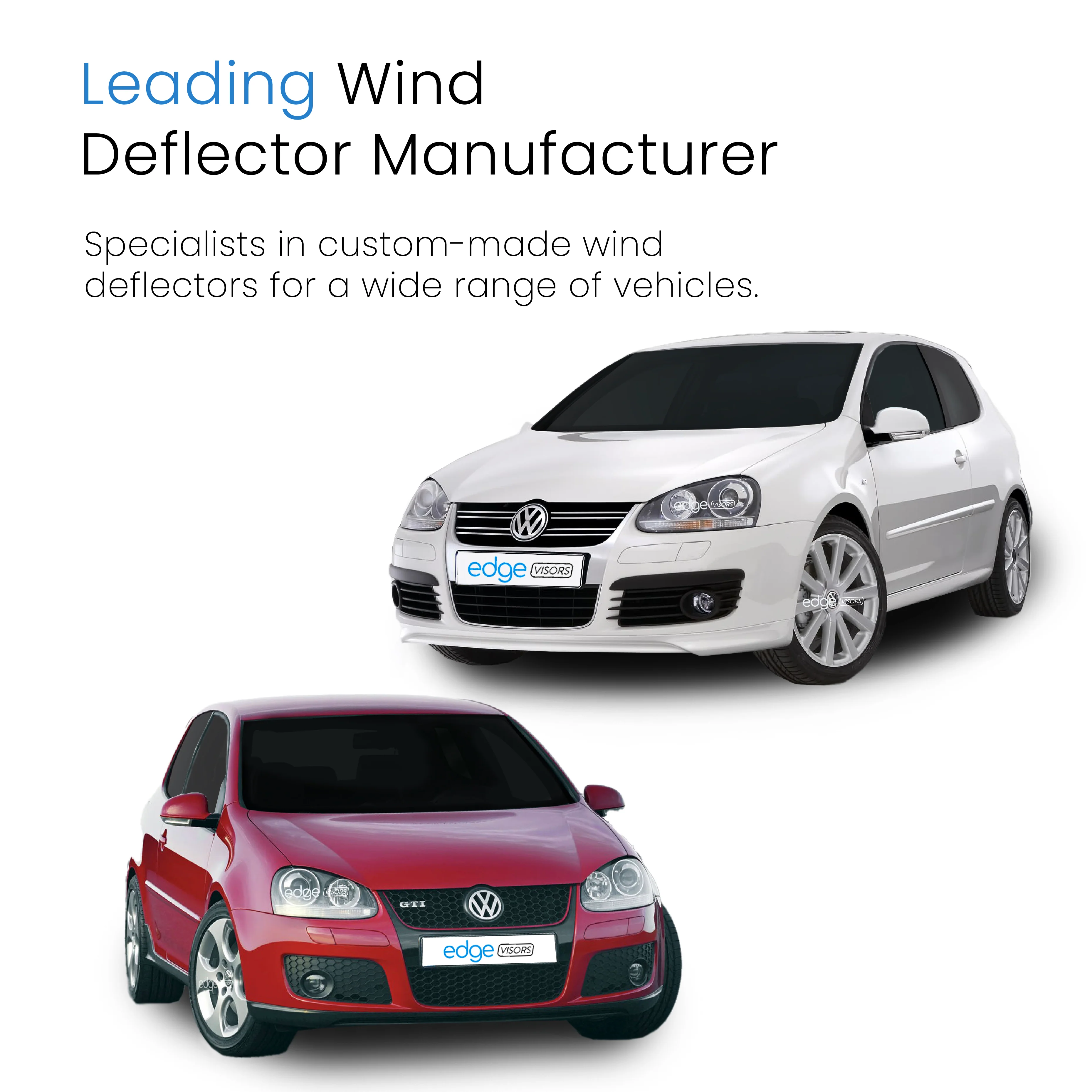 VW Golf MK5 2004-2009 3 Door Hatchback Wind Deflectors 2pc - Image 4