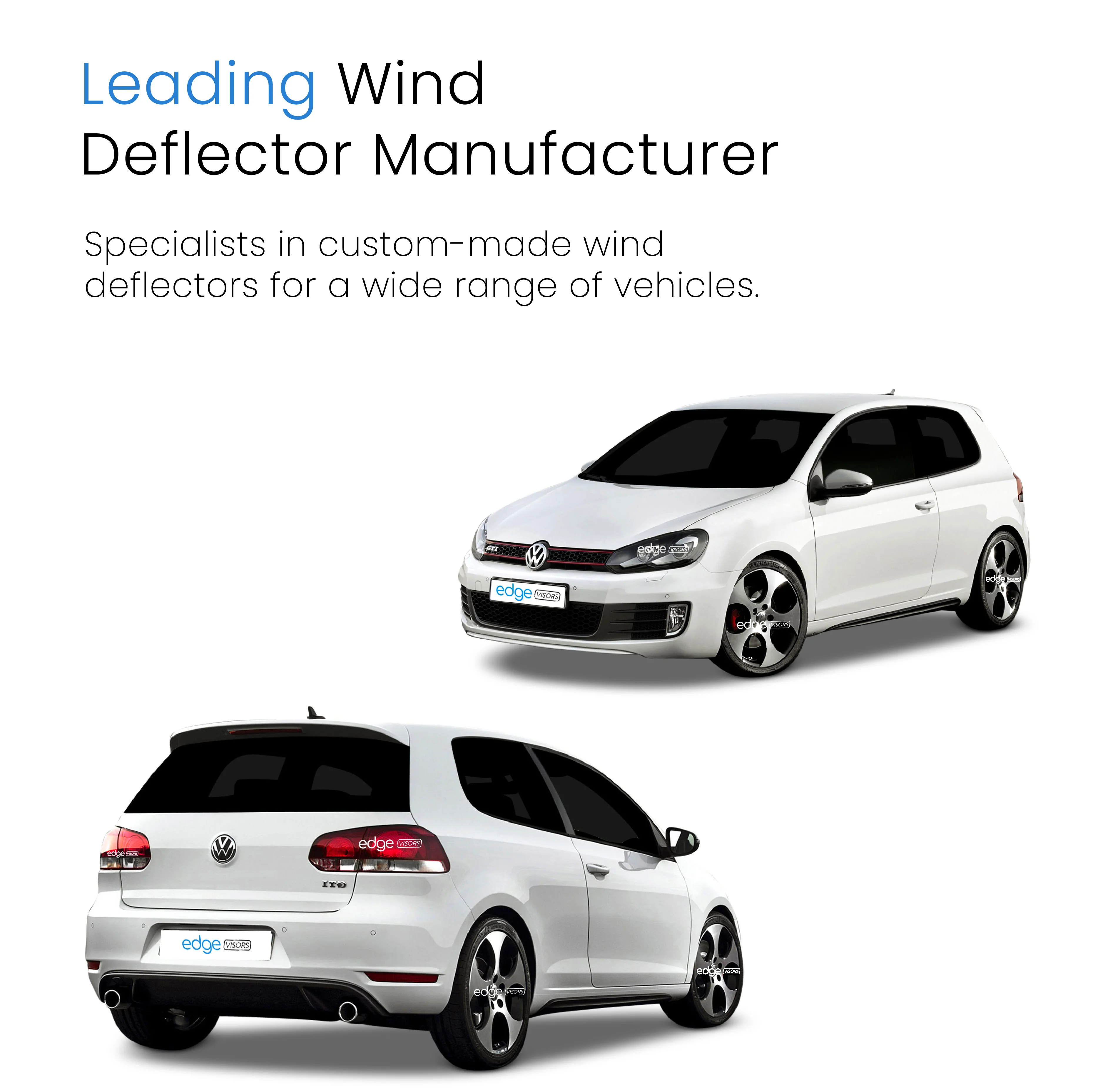 VW Golf MK6 2008-2012 3 Door Hatchback Wind Deflectors 2pc - Image 4